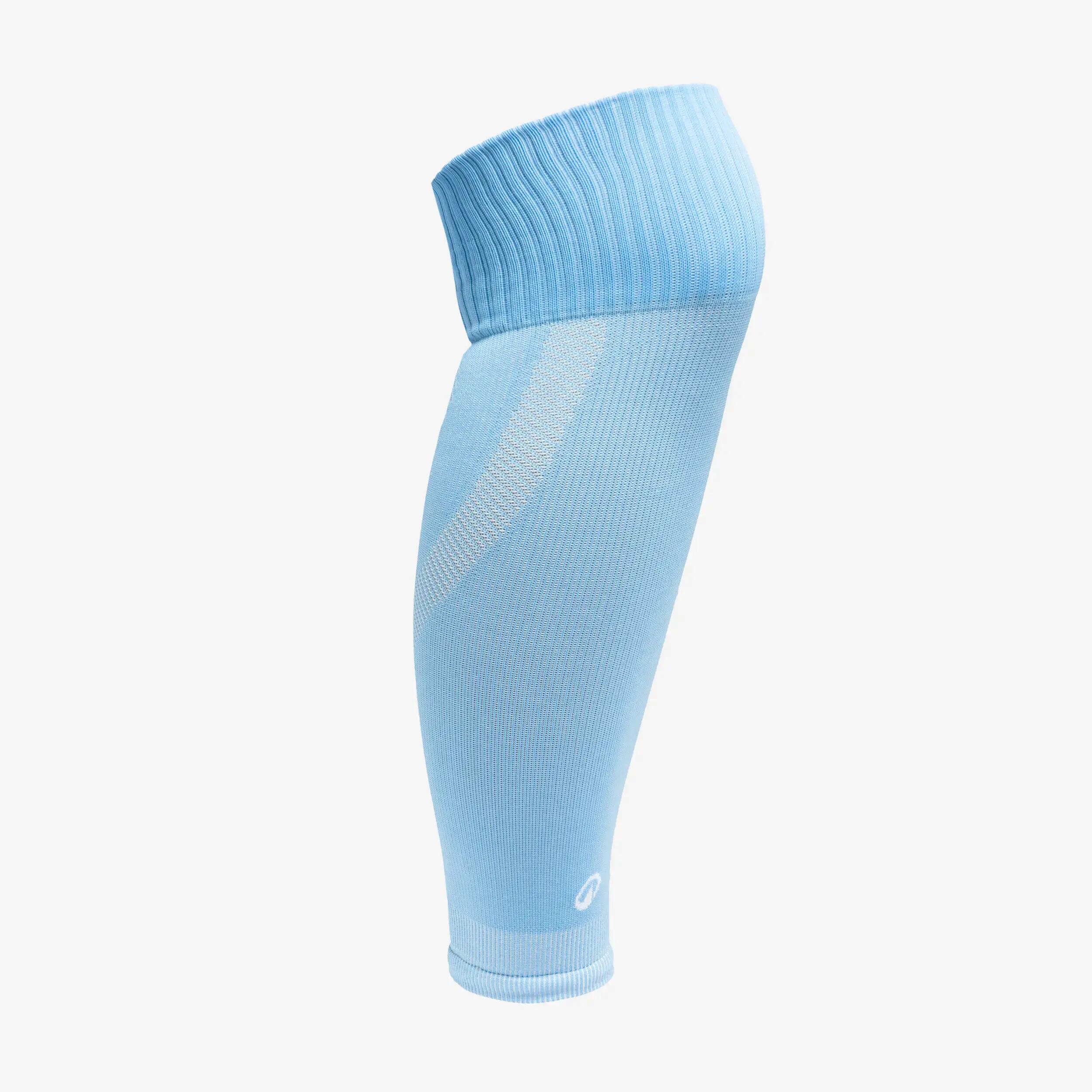 Chaussettes de football sans pied adulte bleue clair 2/7