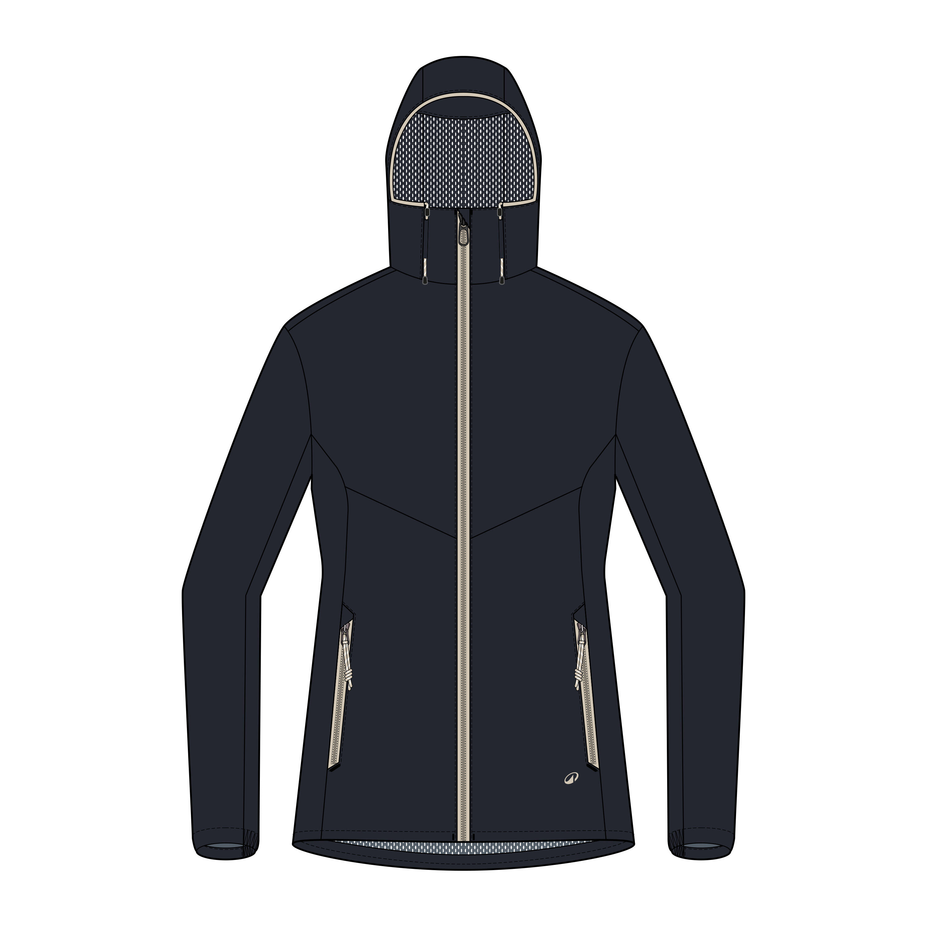 Chamarra de vela impermeable azul marino para mujer Sailing 100 17/18