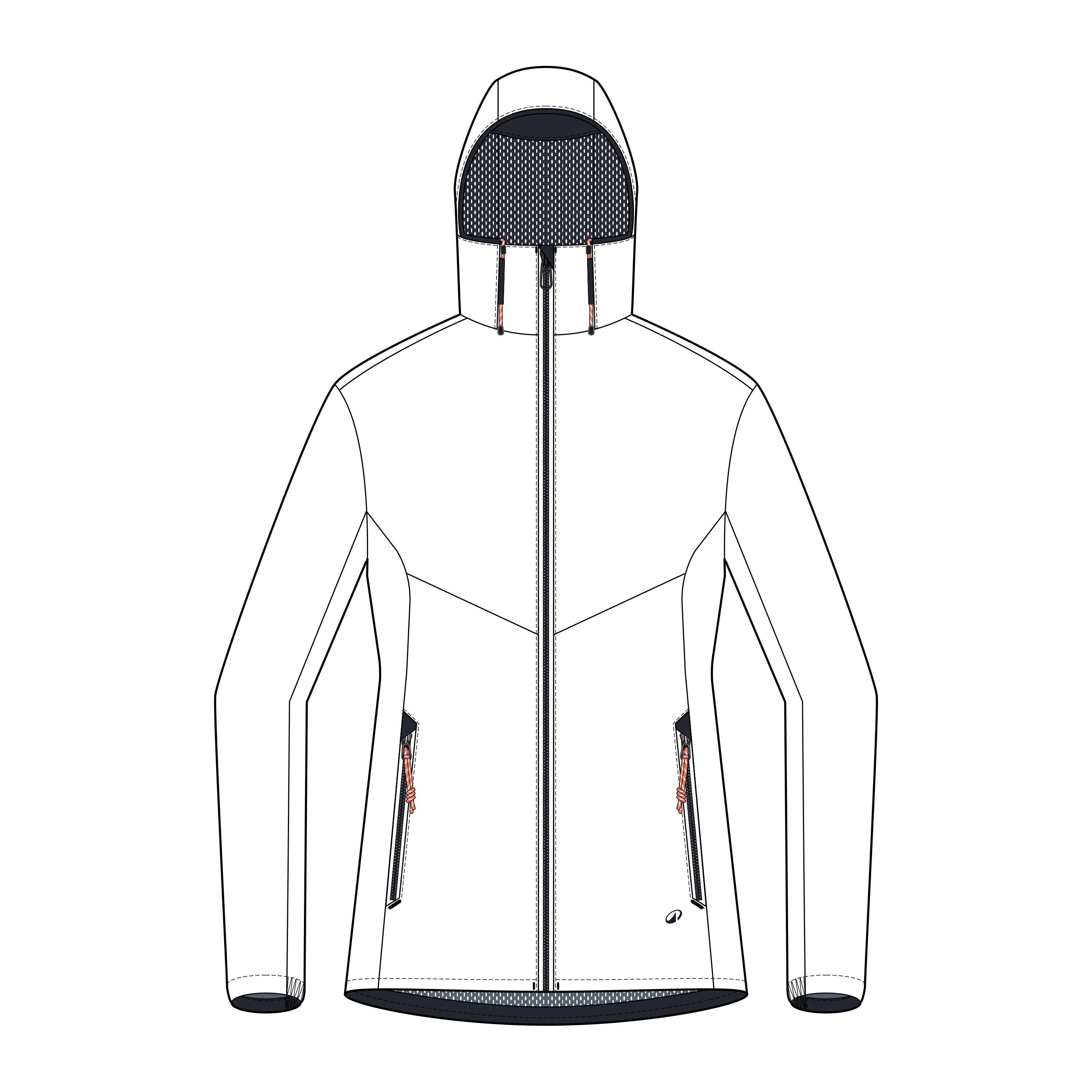 Chamarra de vela impermeable blanca para mujer Sailing 100 19/20