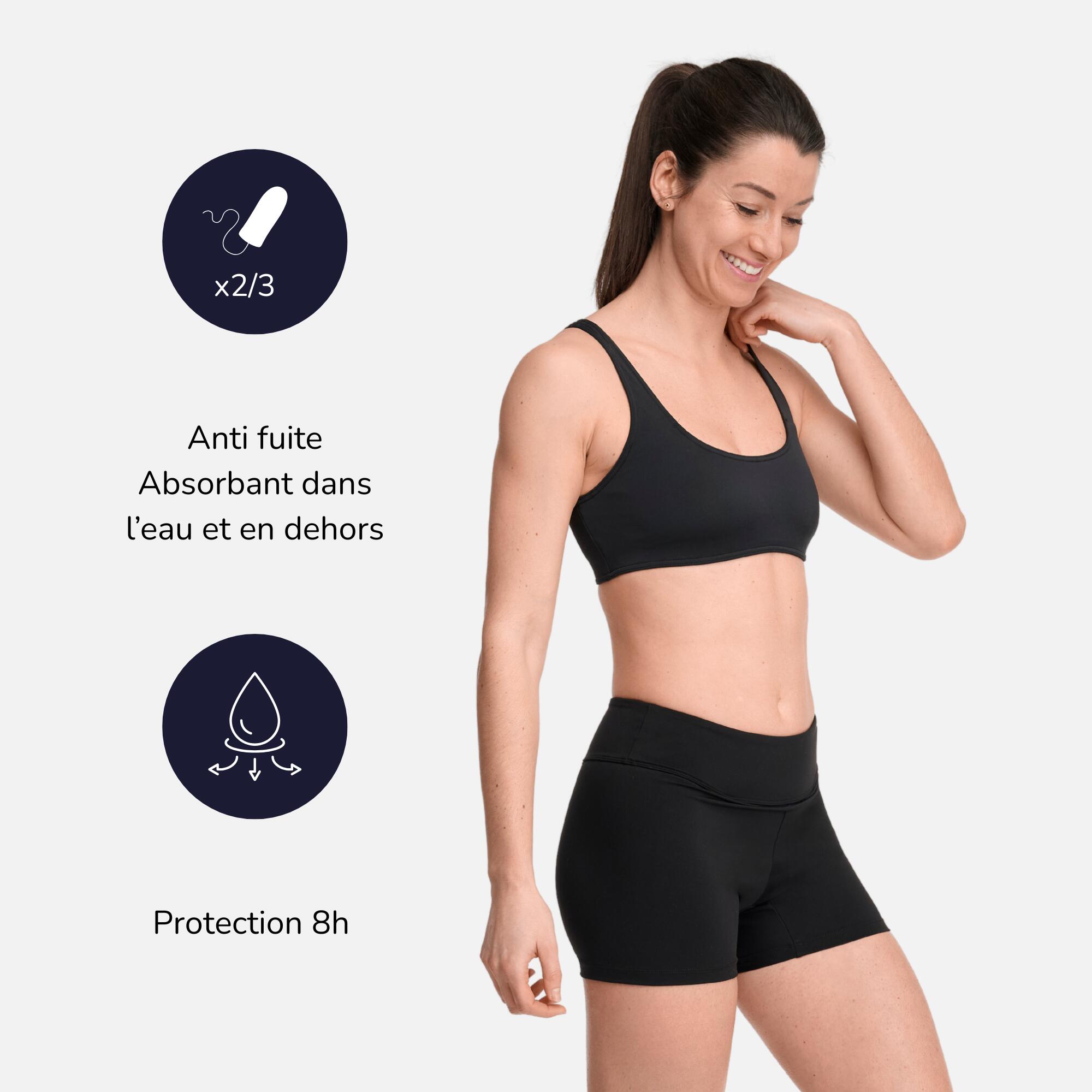 Shorty de bain menstruel Femme Anti-fuite - Flux Moyen - SORIO Swim Essential 1/5