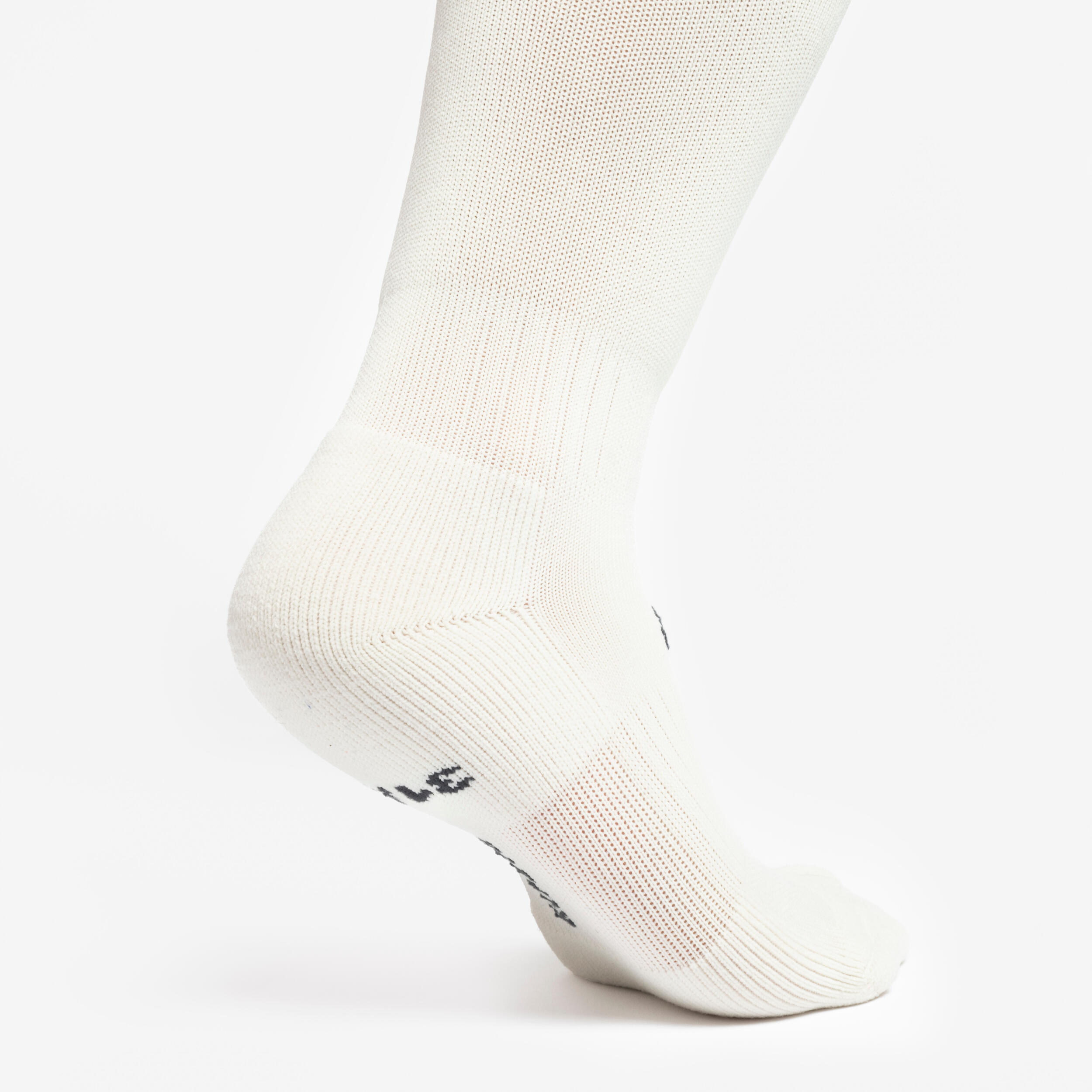Chaussettes hautes de football enfant VIRALTO Jr Ivoire rayées grise 3/5