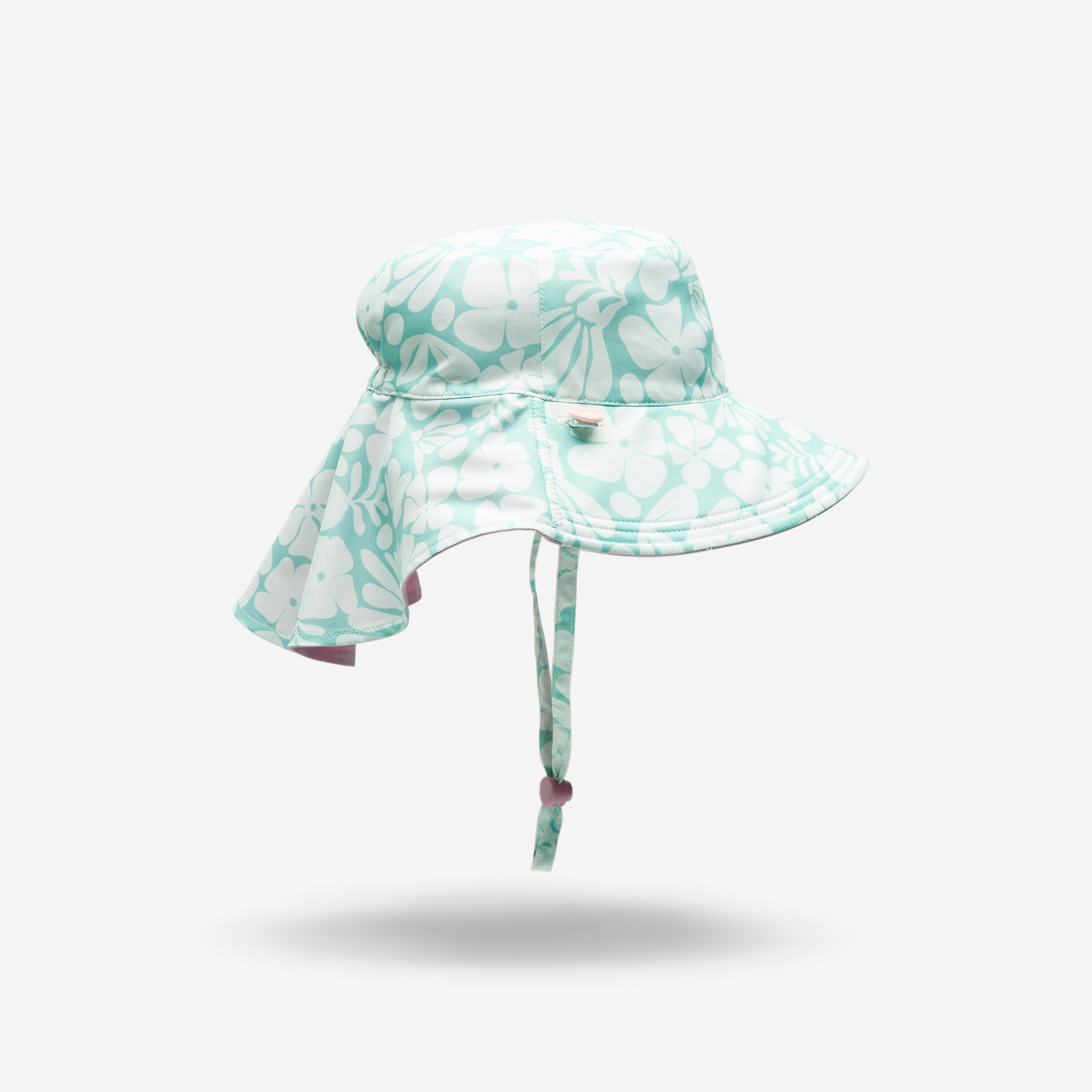 Baby UV-protection hat reversible, white green 4/16