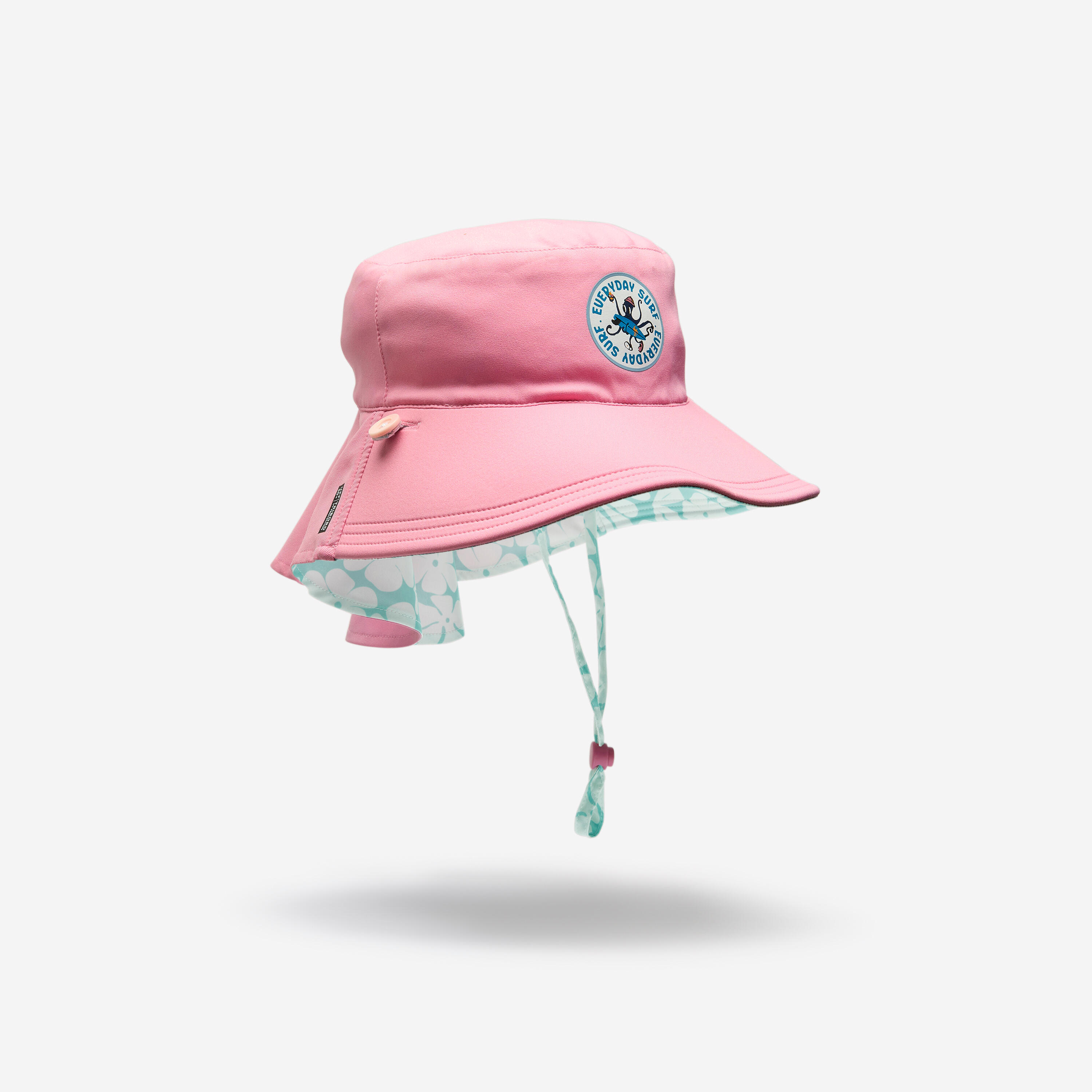 Baby UV-protection hat reversible, white green 7/16