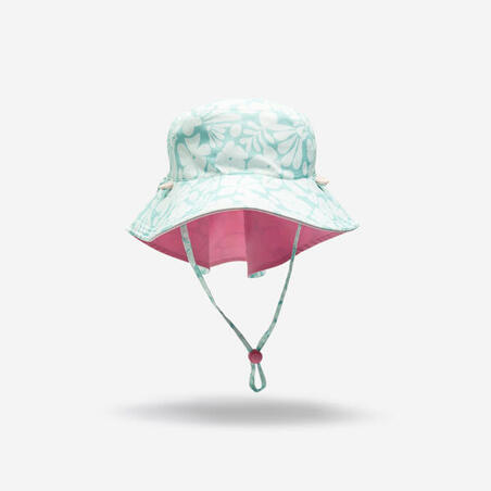Панама сонцезахисна дитяча двостороння біла/зелена