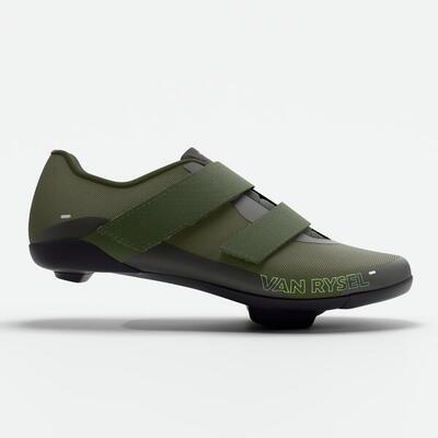 Scarpe bici da corsa adulto EDR DISCOVER verde militare
