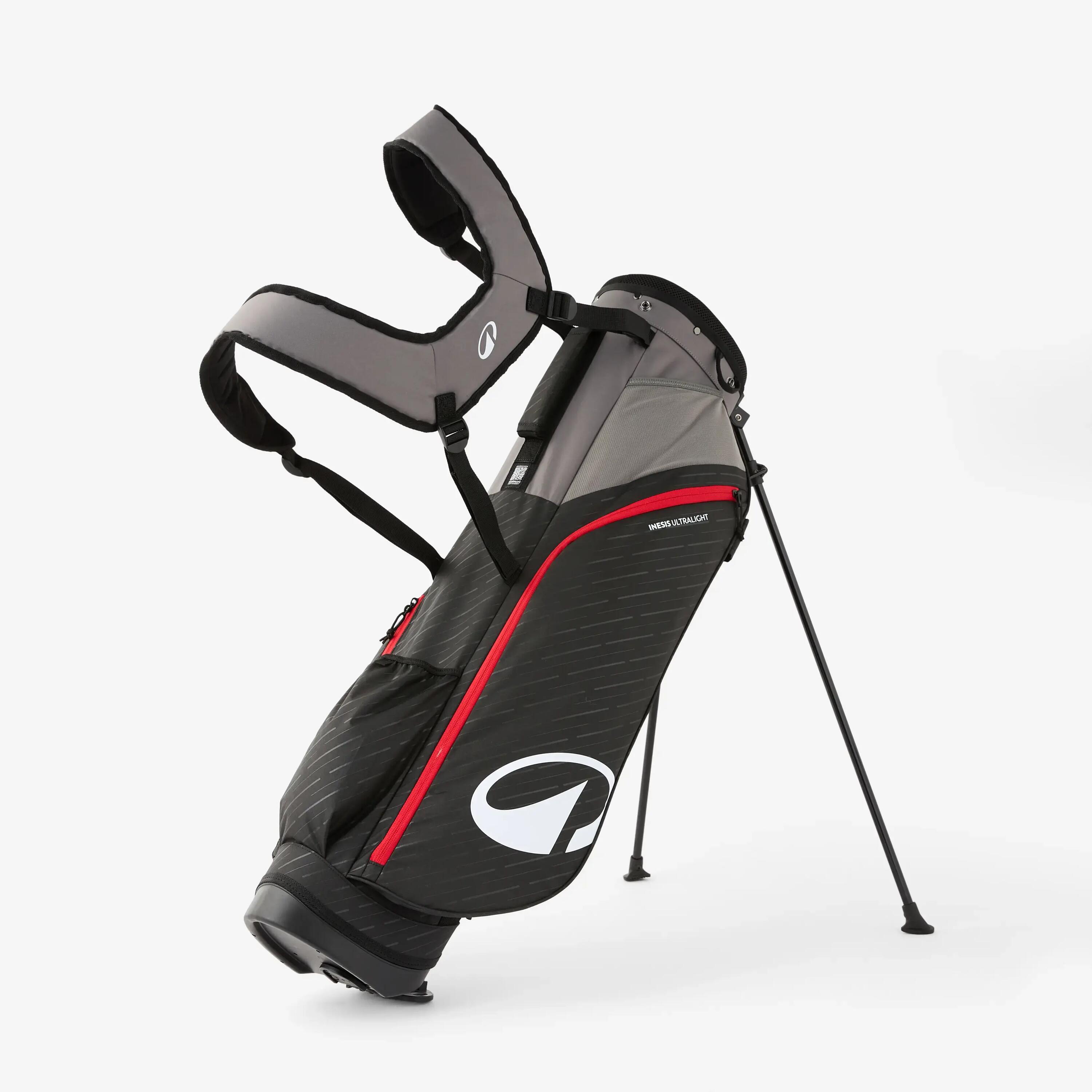 Ultralight golf stand bag navy black and red -  1