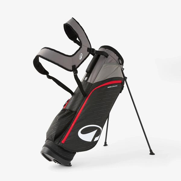 Navy, black and red lightweight golf stand bag