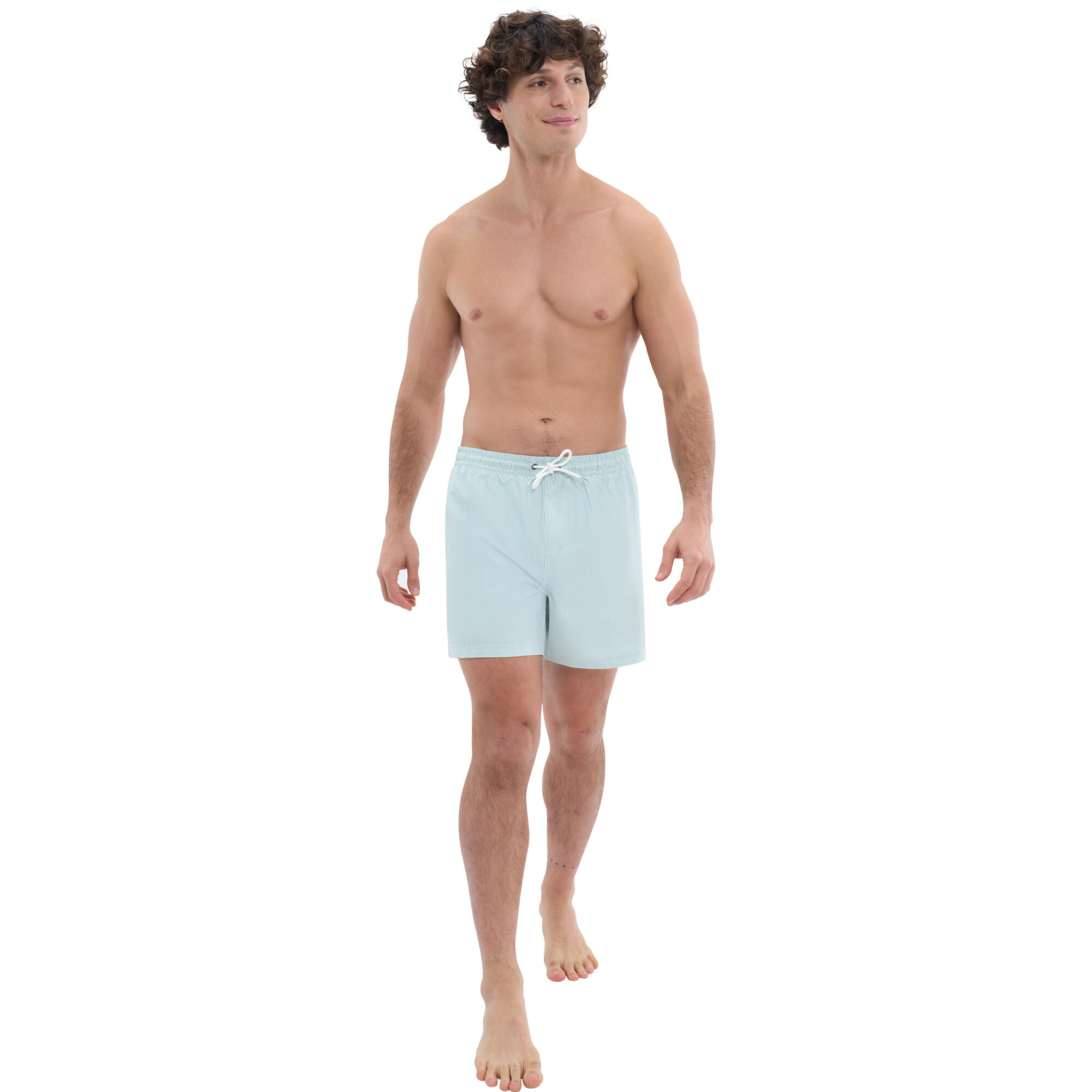 Short de bain rayures - Classic vert 5/8