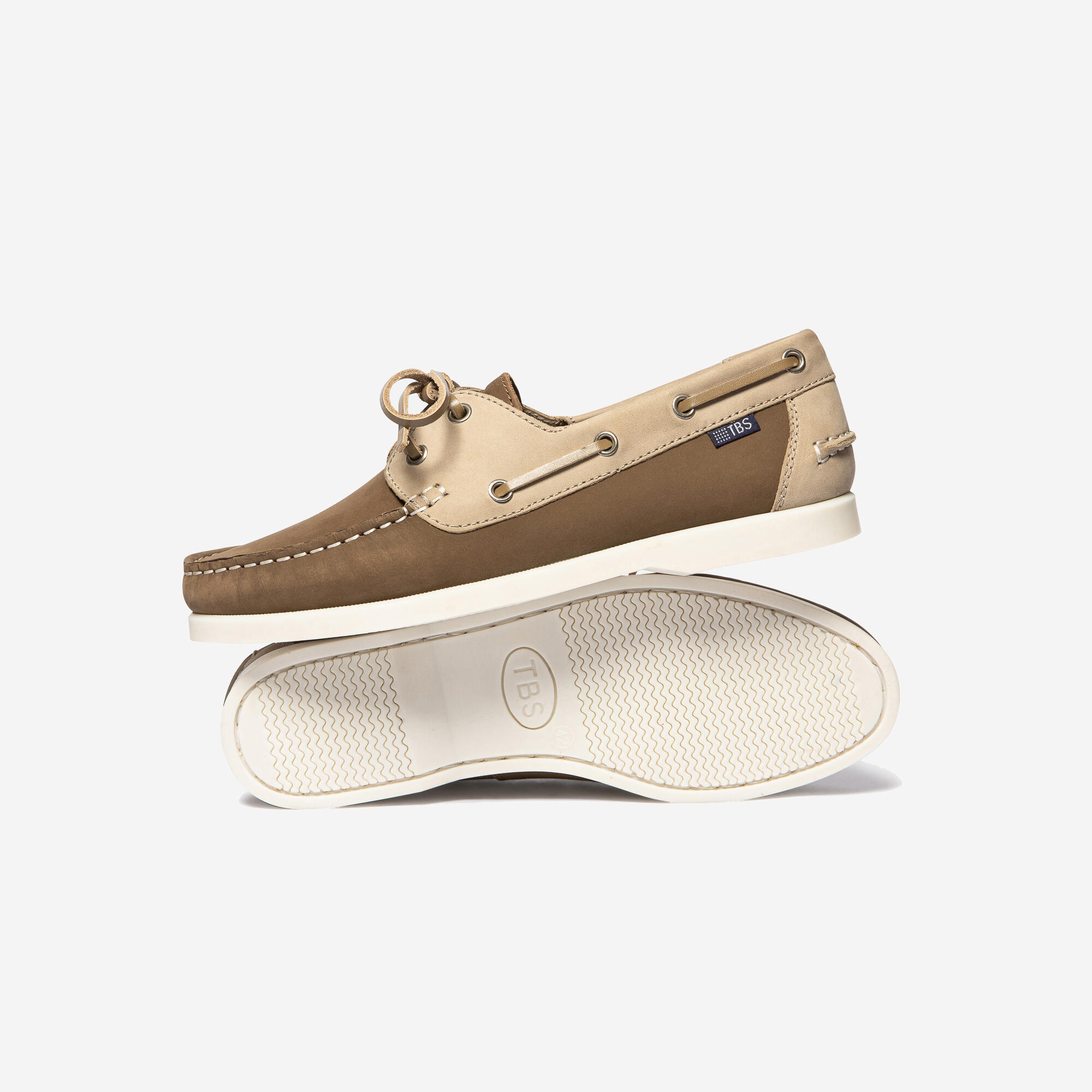 Chaussures bateau cuir homme Hellios marron 3/4
