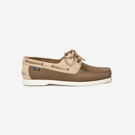 Chaussures bateau cuir homme Hellios marron