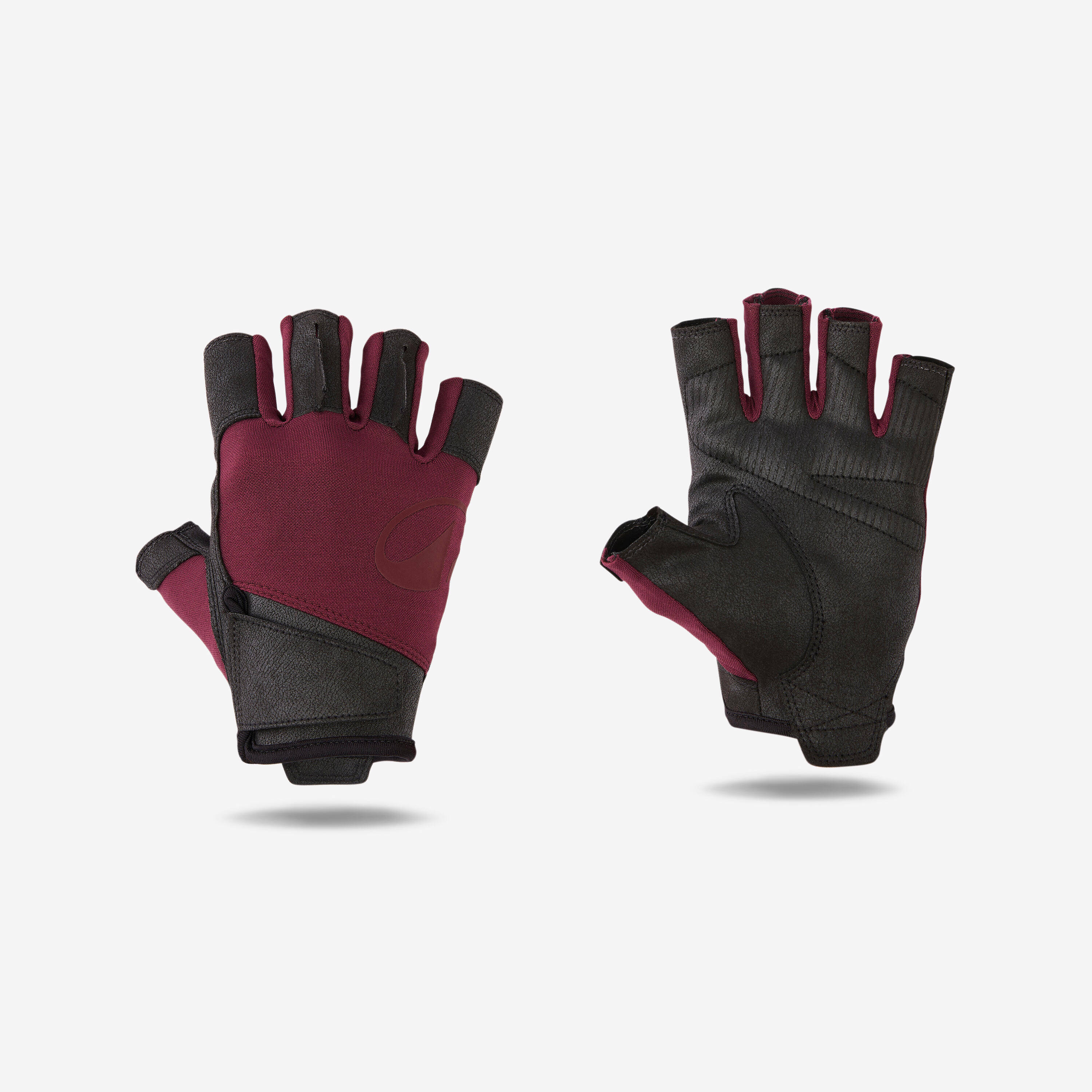 Durable Weight Training Gloves - Burgundy/Black -  1