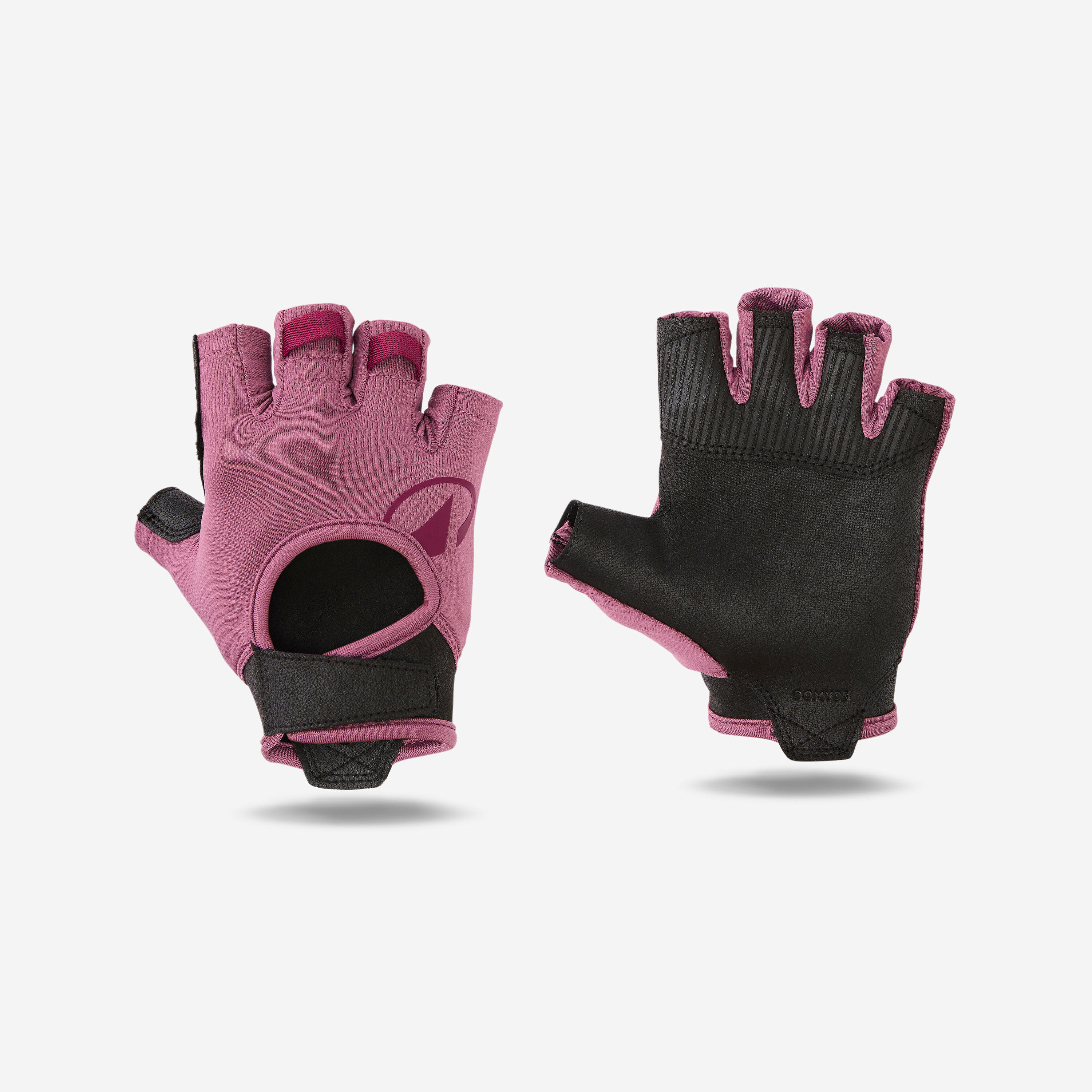 Breathable and durable weight training gloves, purple and black