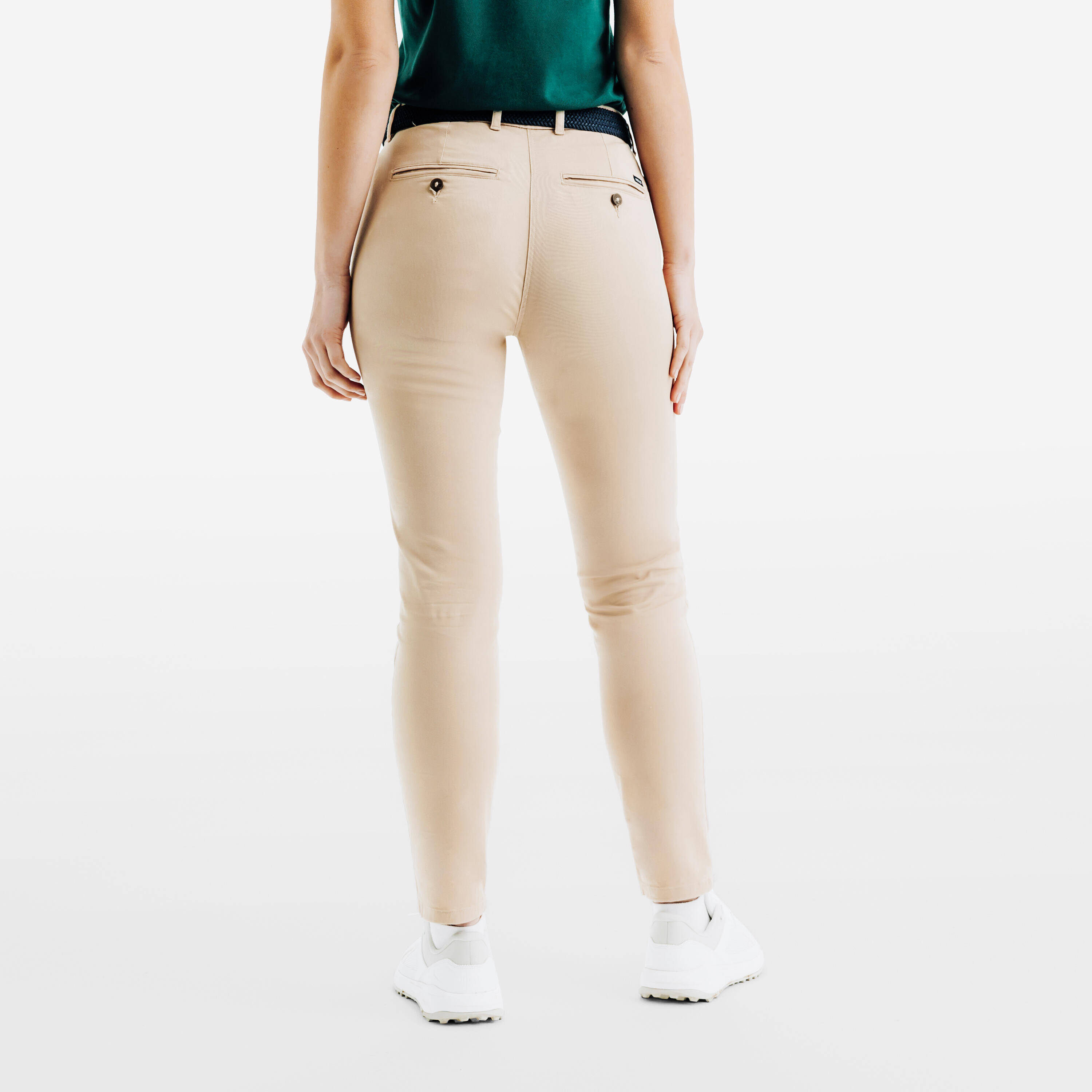 Women's Golf Chino Cotton Trousers - MW500 Beige -  4