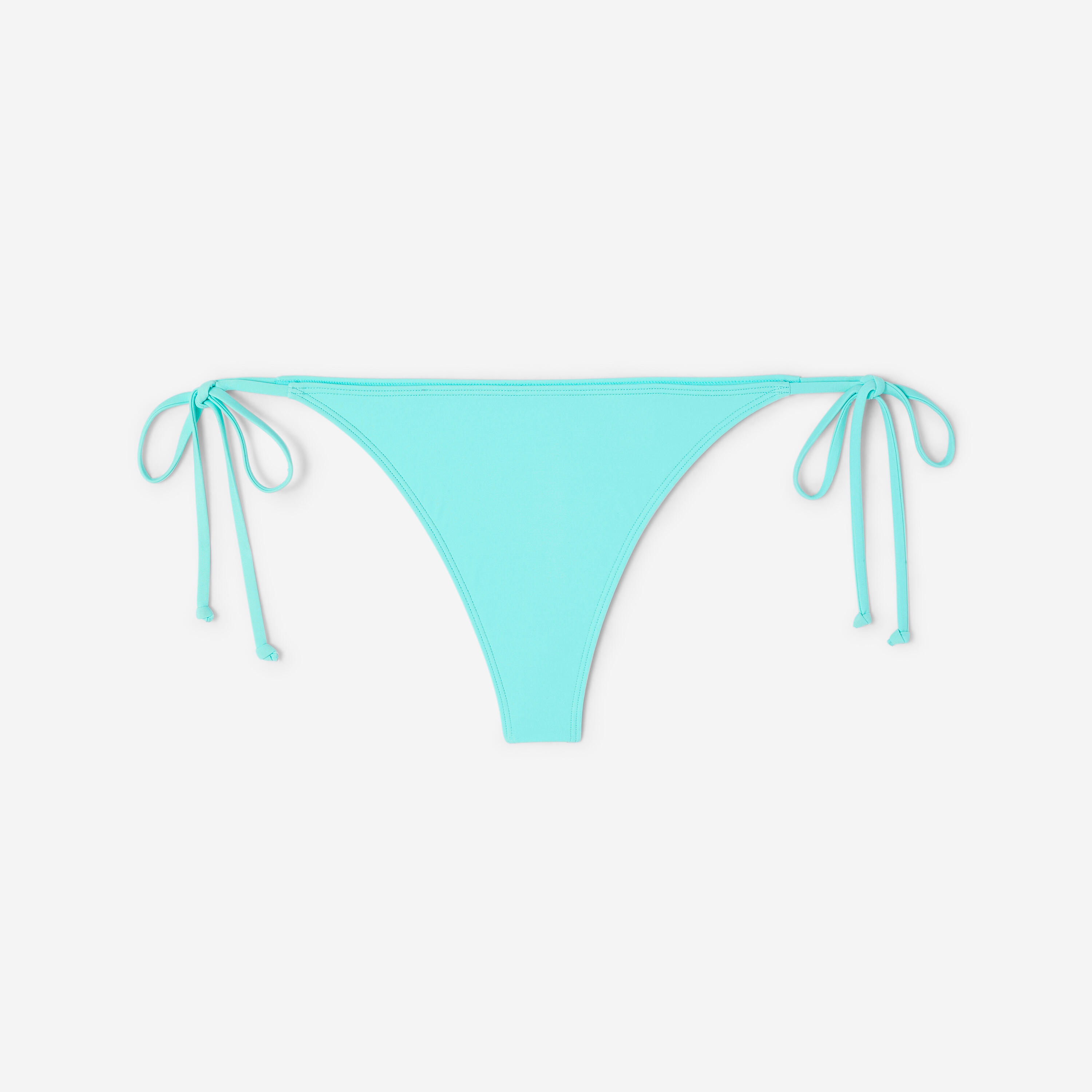 Bas de maillot de bain surf tanga noué femme, High Leg bleu ciel 7/9