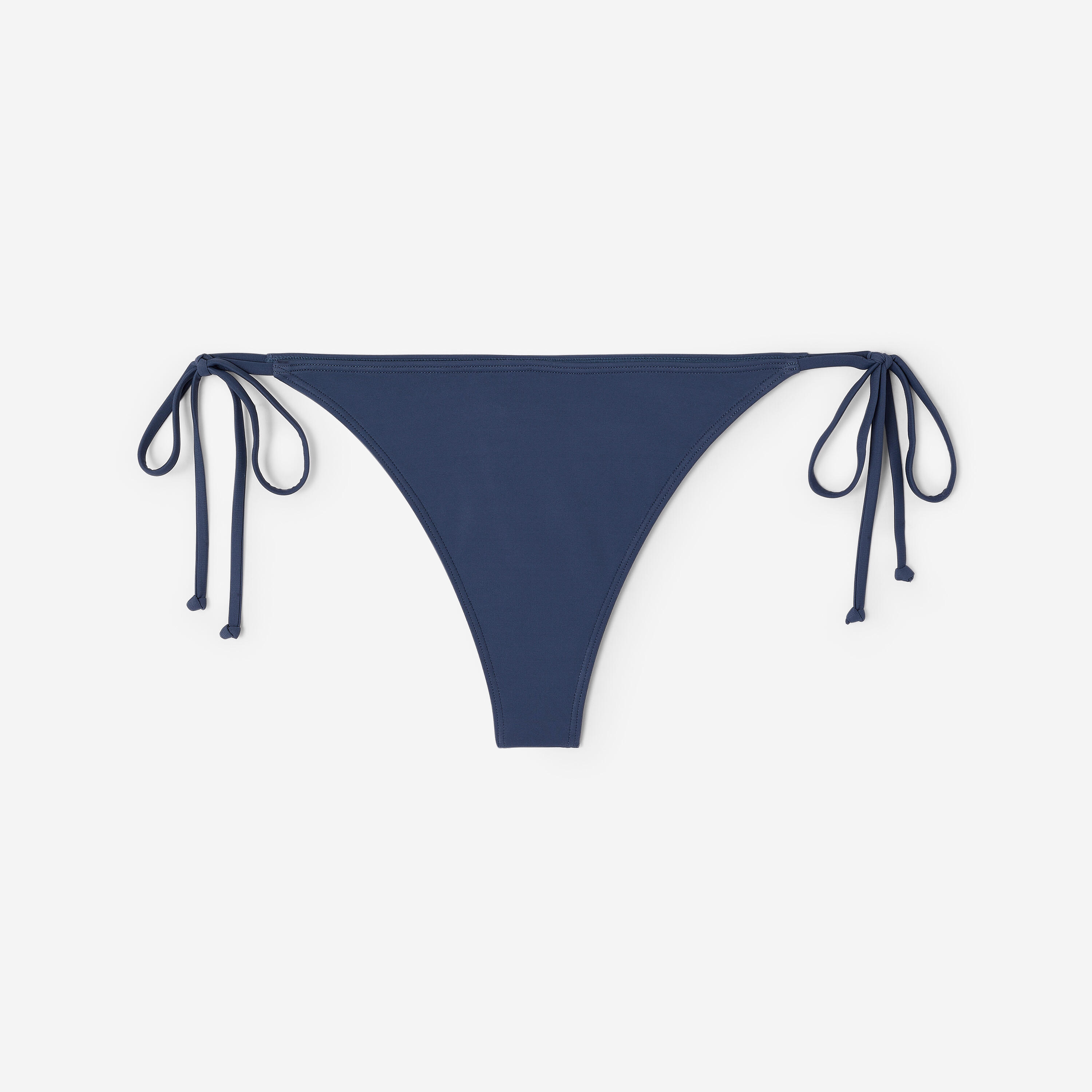 Bas de maillot de bain surf tanga noué femme, High Leg bleu marine 6/8
