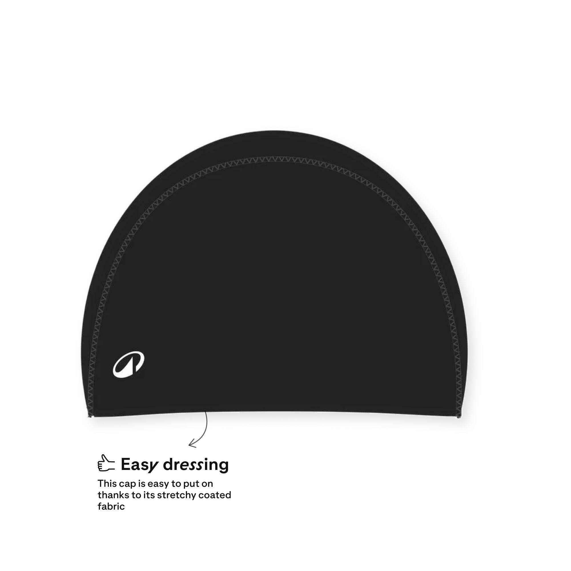 Silicon Mesh Swim Cap for Adults (56-60 cm) - Black -  5