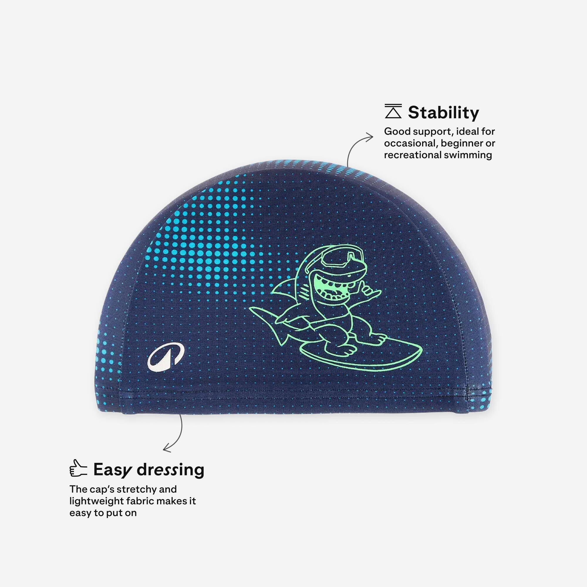 Mesh Swim Cap for Kids (53-56 cm) - Blue -  2