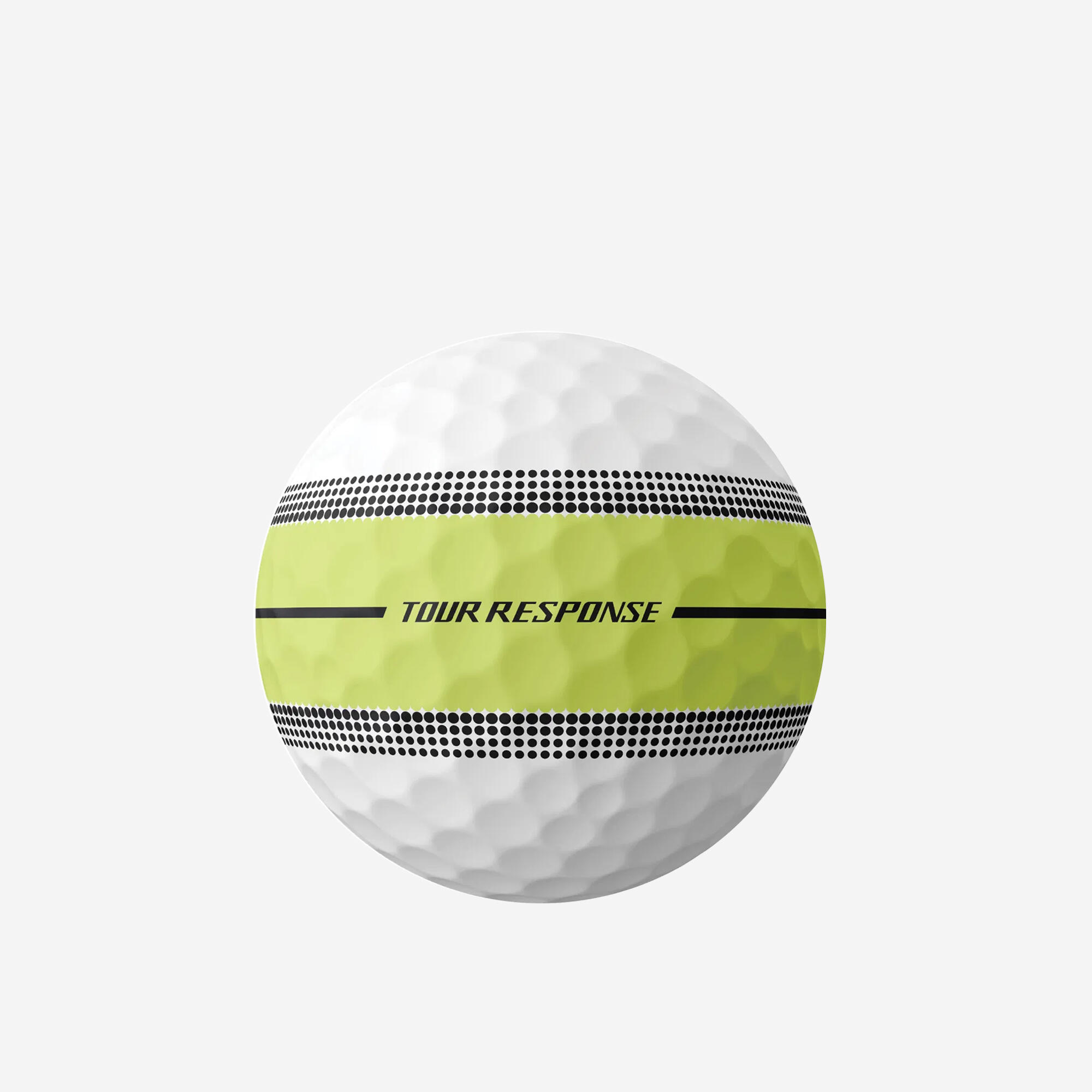 Bolas de golf x12, Tour Response Stripe Neon amarillo 3/4