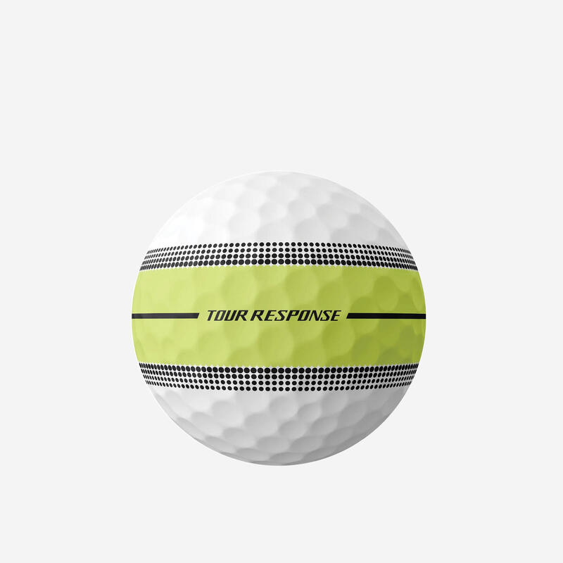Set 12 mingi de golf Tour Response Stripe Neon Galben