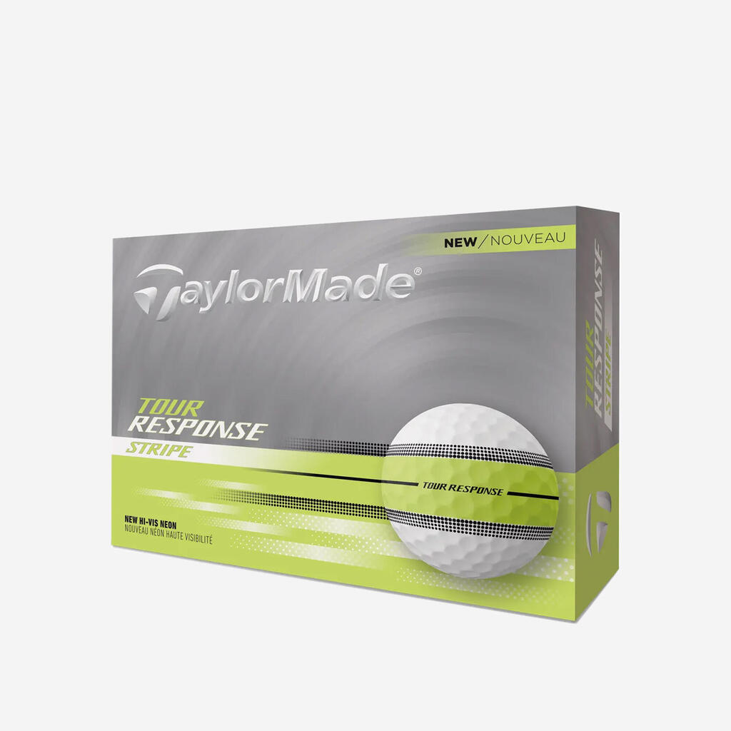 Golf žogice Tour Response Stripe X12 neonsko rumene