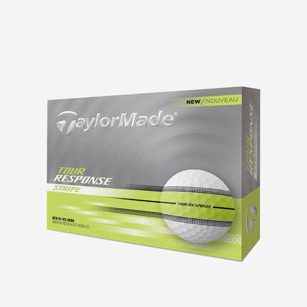 Balles de golf x12, Tour Response Stripe Neon jaune