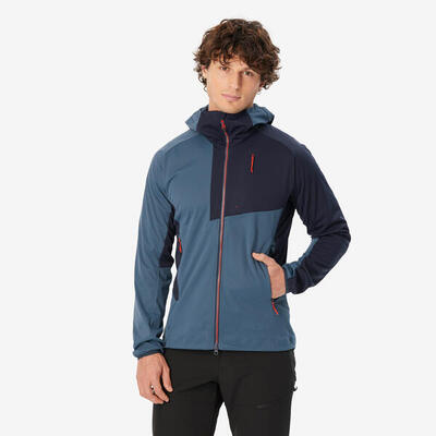 Softshell jas voor bergbeklimmen heren alpinism light blauw