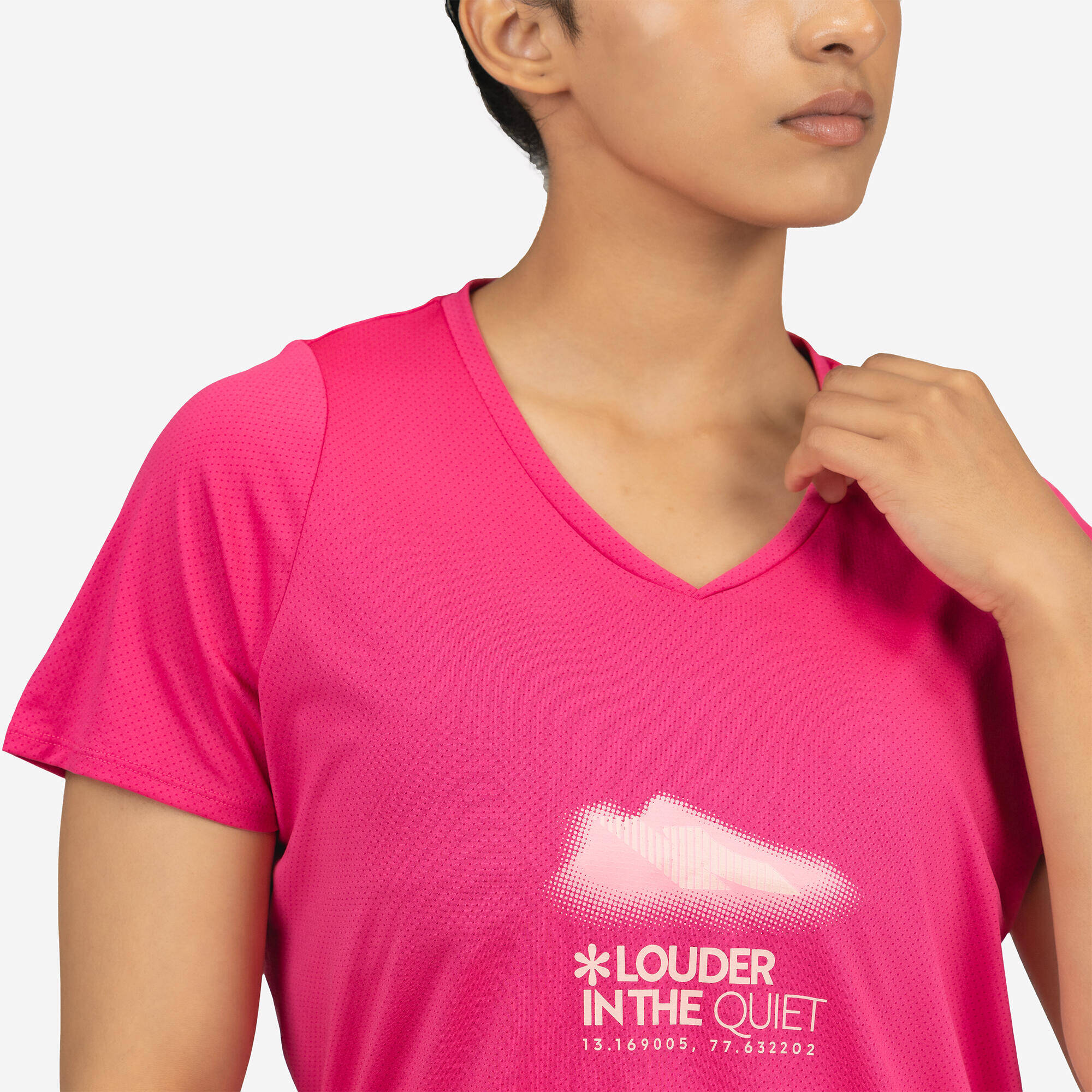 WOMEN RUN DRY 150 PRINT TSHIRT - PINK -  4