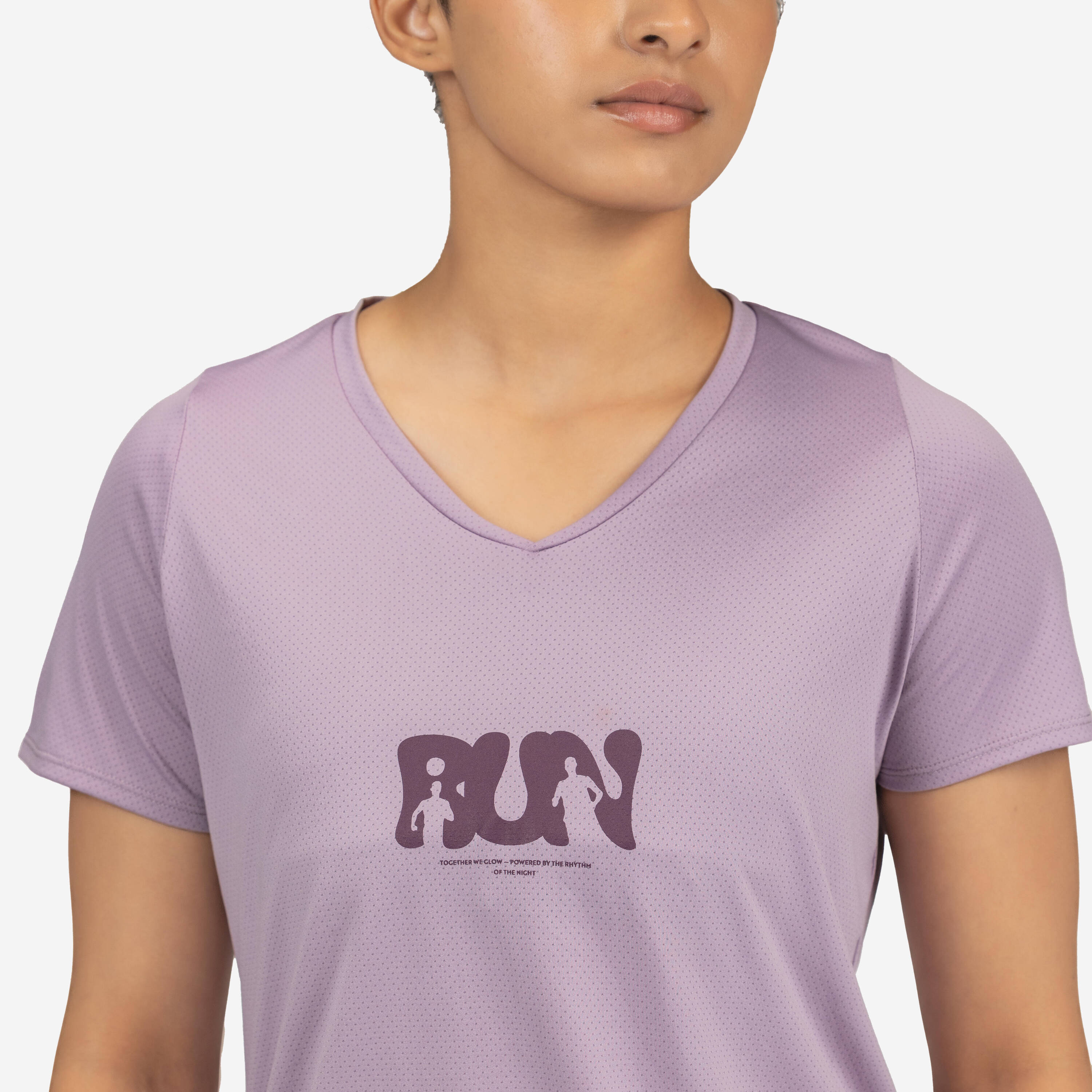 WOMEN RUN DRY 150 PRINT TSHIRT - PURPLE -  4