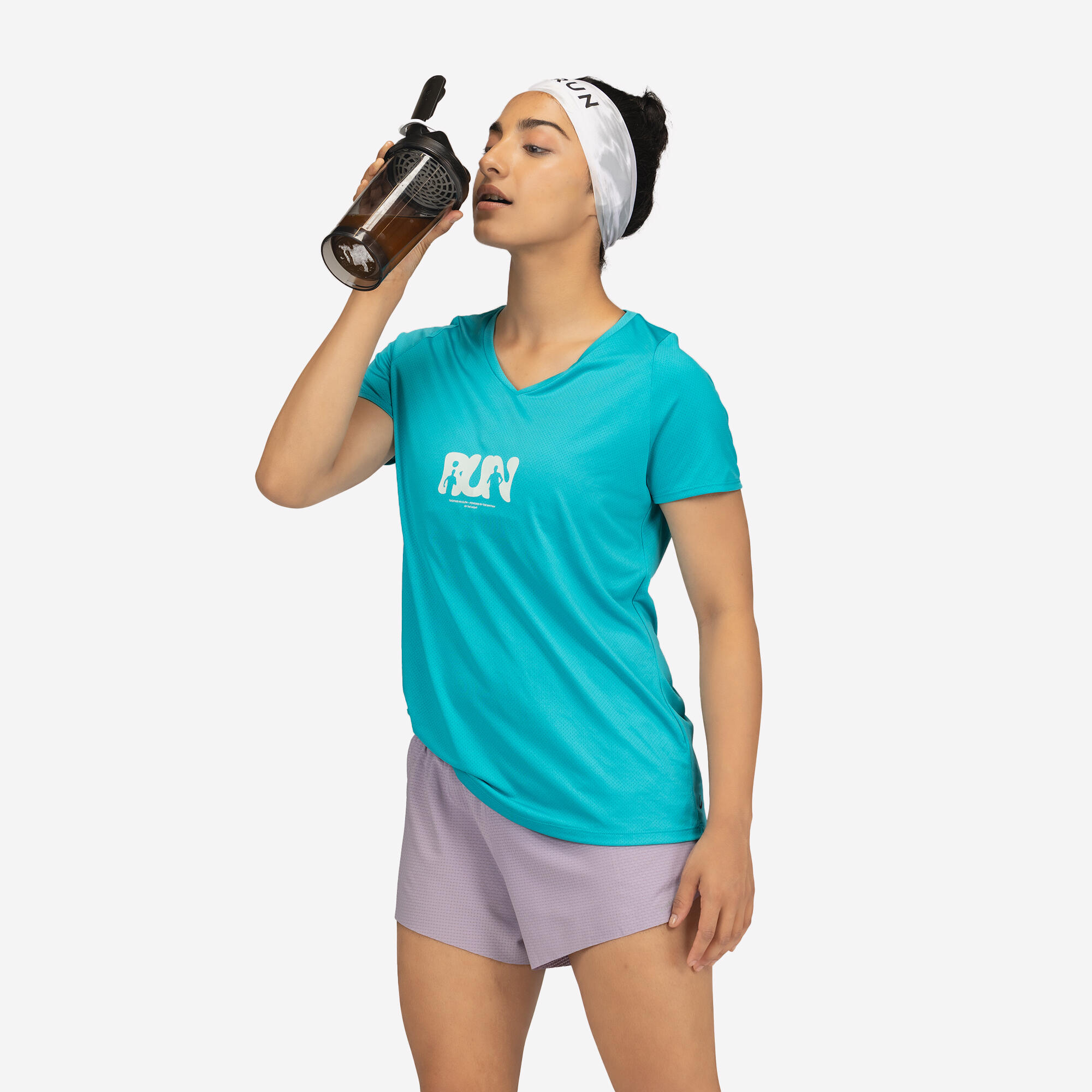 kalenji WOMEN RUN DRY 150 PRINT TSHIRT - TURQUOISE-picture-20