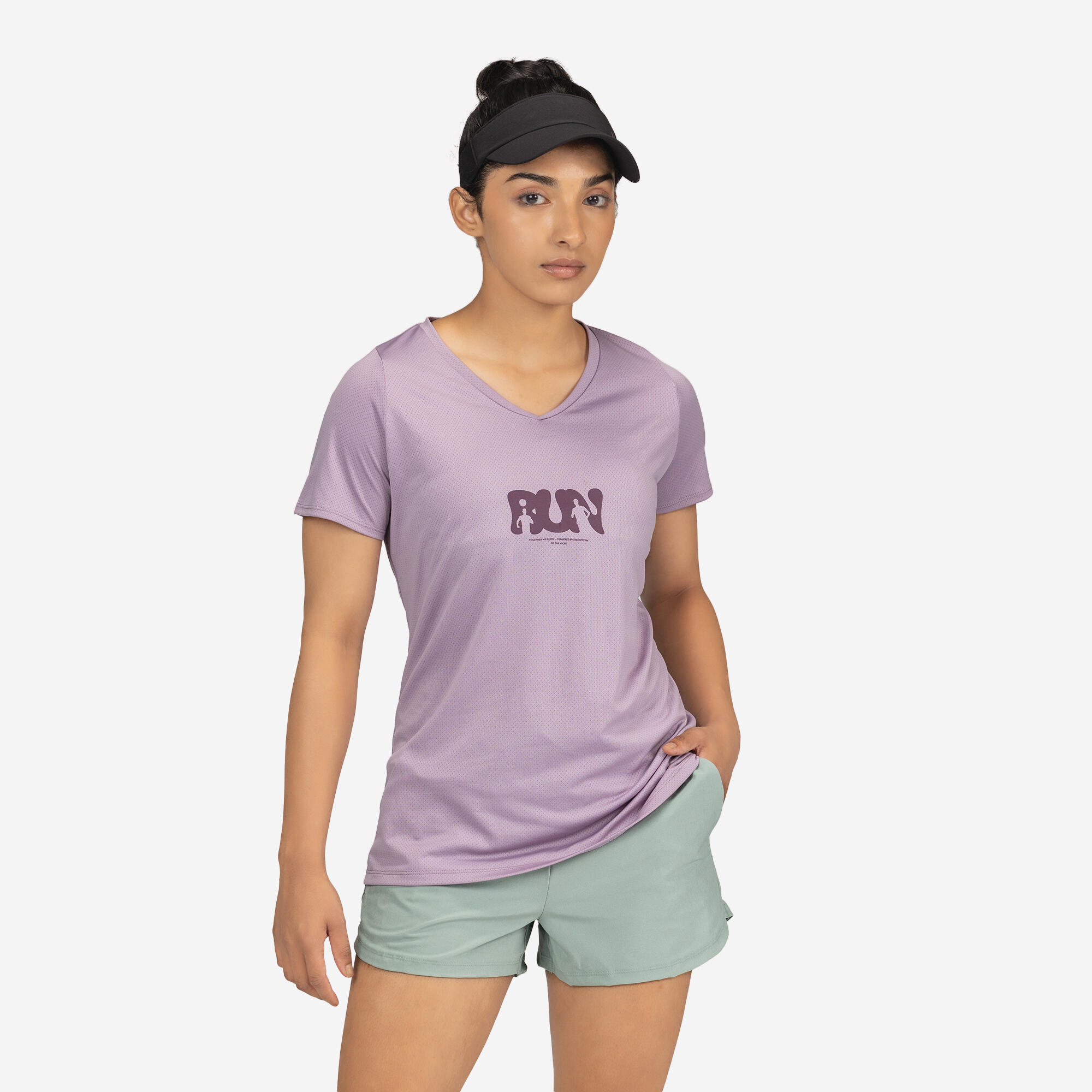 WOMEN RUN DRY 150 PRINT TSHIRT - PURPLE-image-15