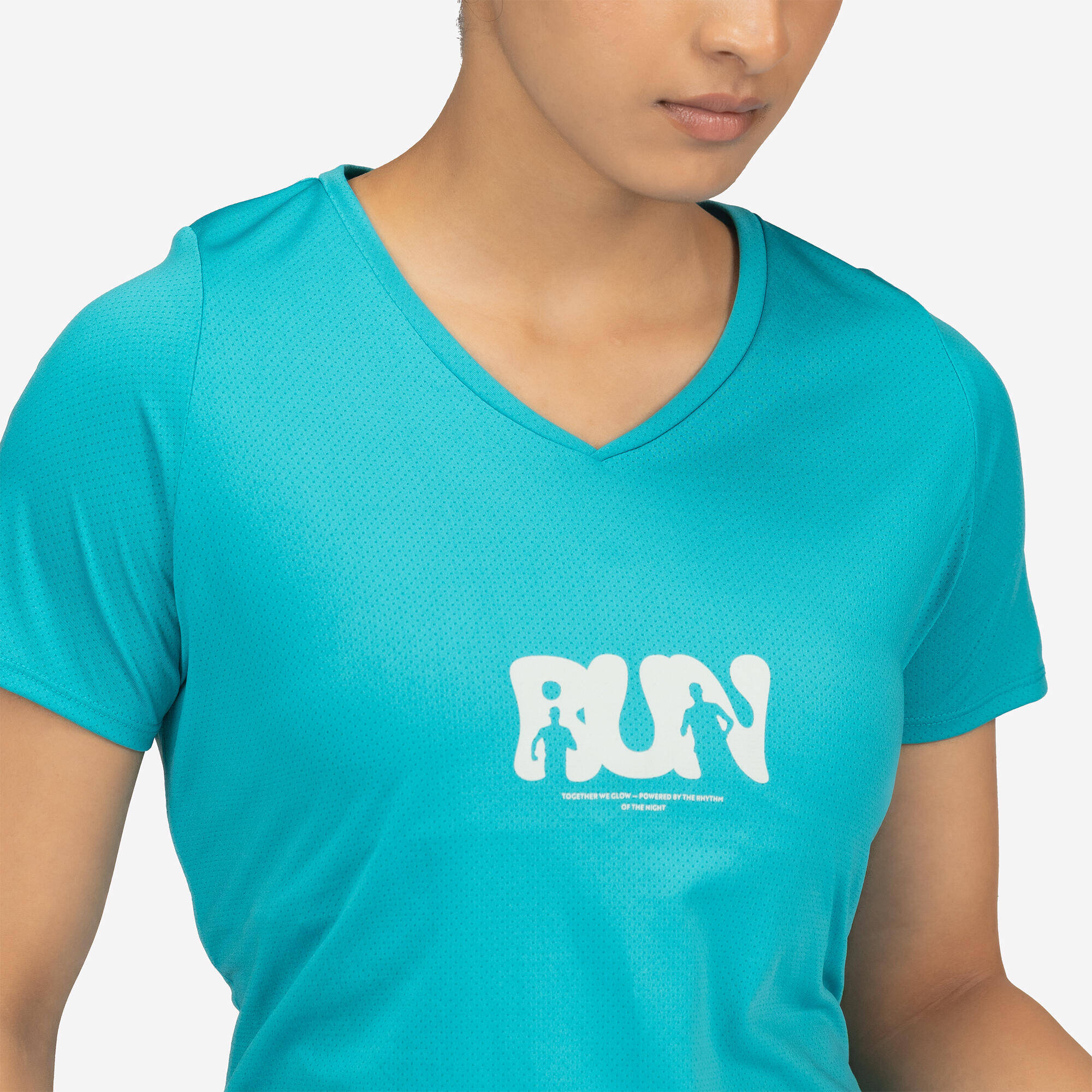 WOMEN RUN DRY 150 PRINT TSHIRT - TURQUOISE -  5