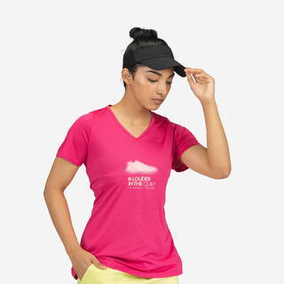 WOMEN RUN DRY 150 PRINT TSHIRT - PINK