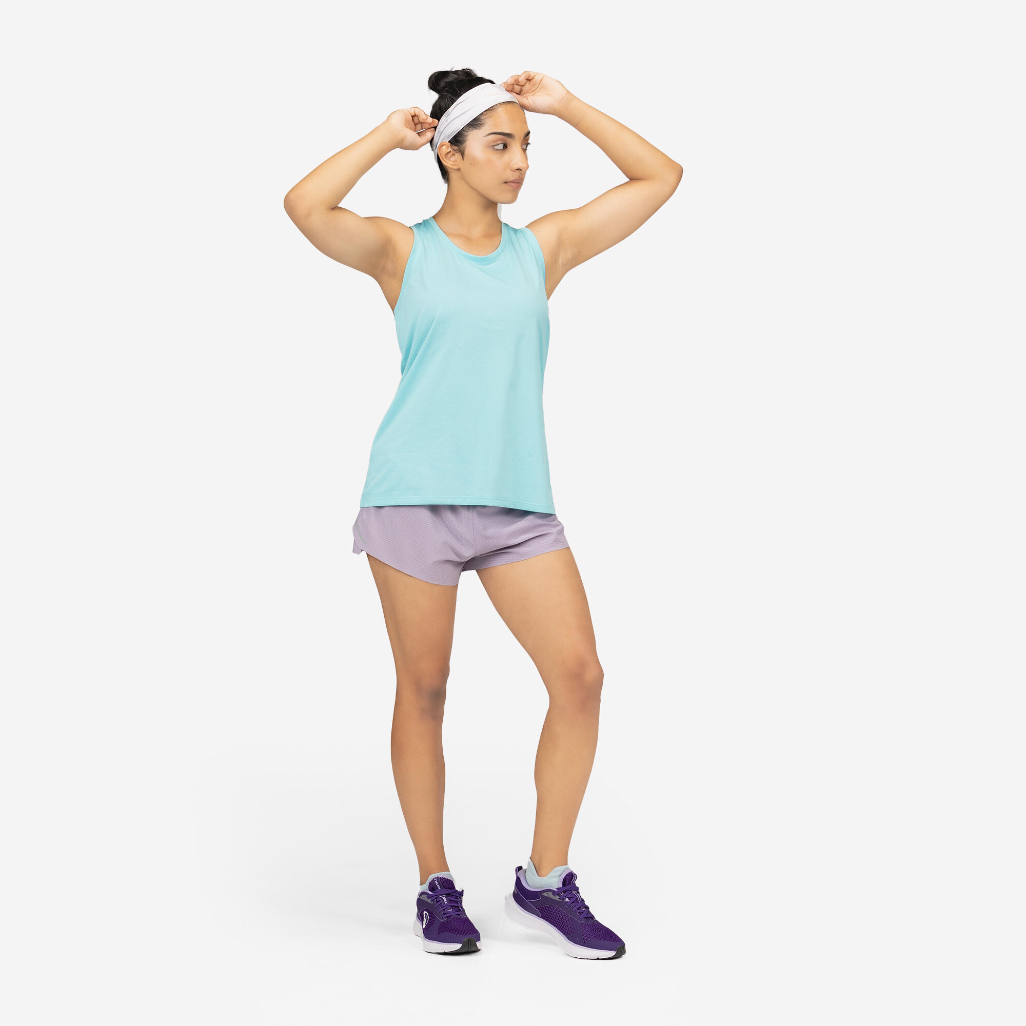 WOMEN'S TANK TOP RUN 100 TURQUOISE