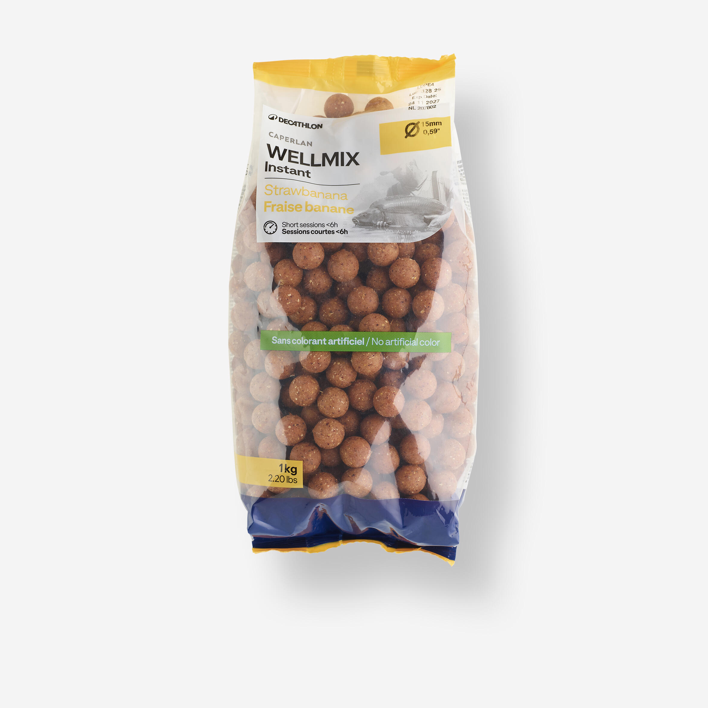 Bouillettes pêche de la carpe Wellmix Instant 15mm 1kg Strawbanana 3/10