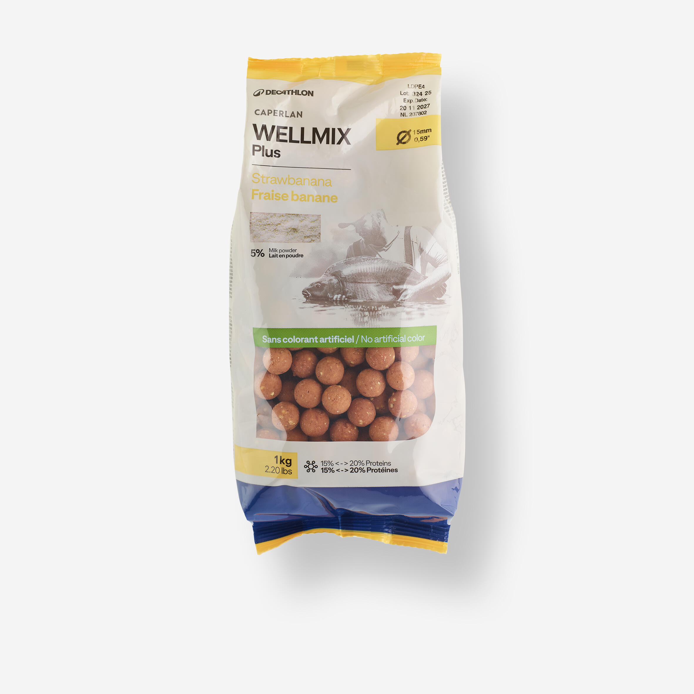 Bouillettes pêche de la carpe Wellmix Plus 15mm 1kg Strawbanana 3/11