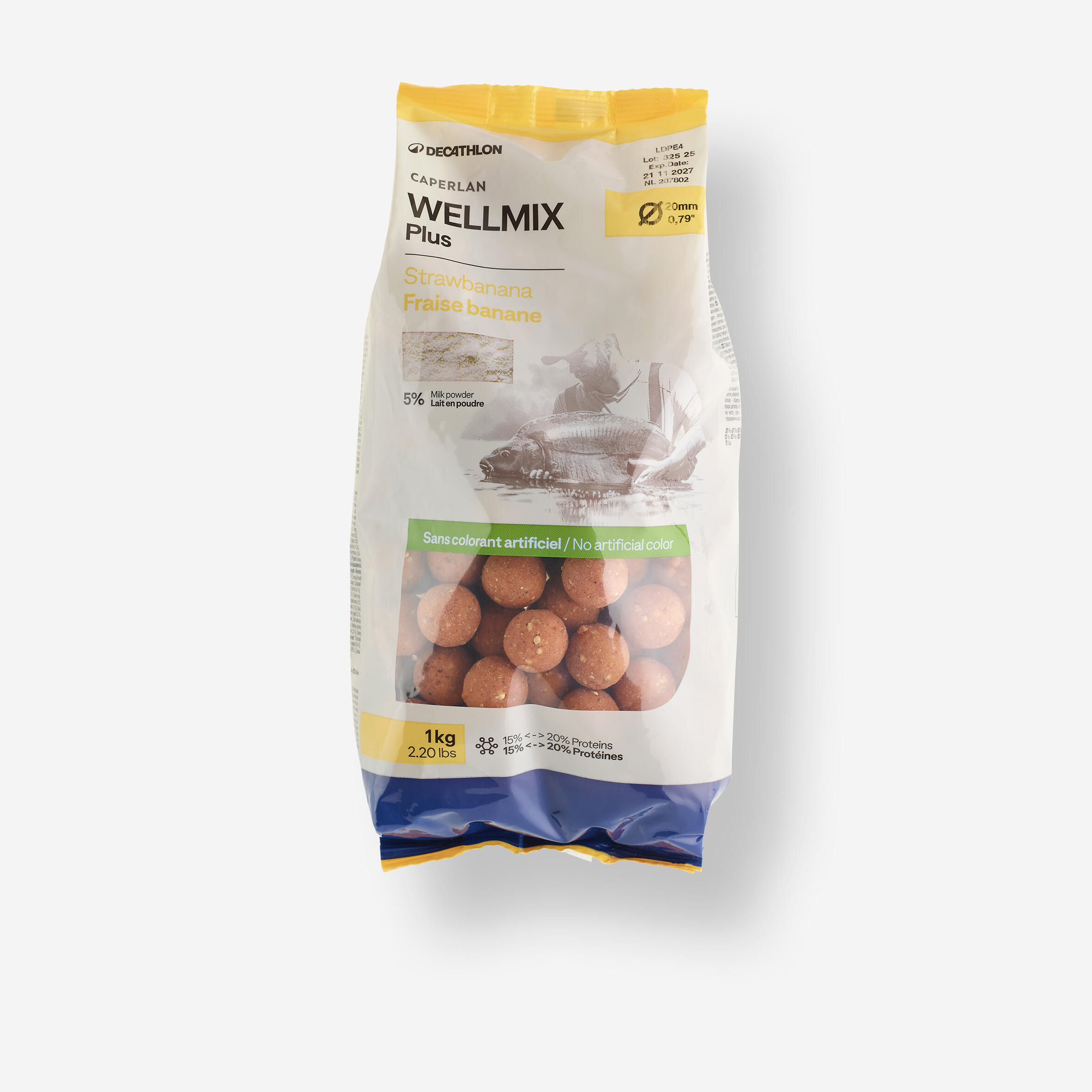 Bouillettes pêche de la carpe Wellmix Plus 20mm 1kg Strawbanana 3/11