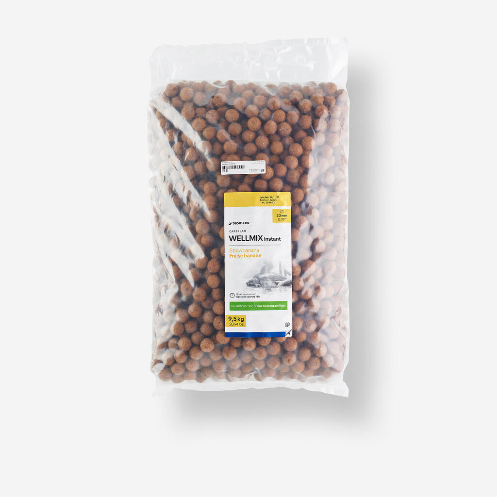 Boiliji za krapolov Wellmix Instant 20 mm 9,5 kg Strawbanana 
