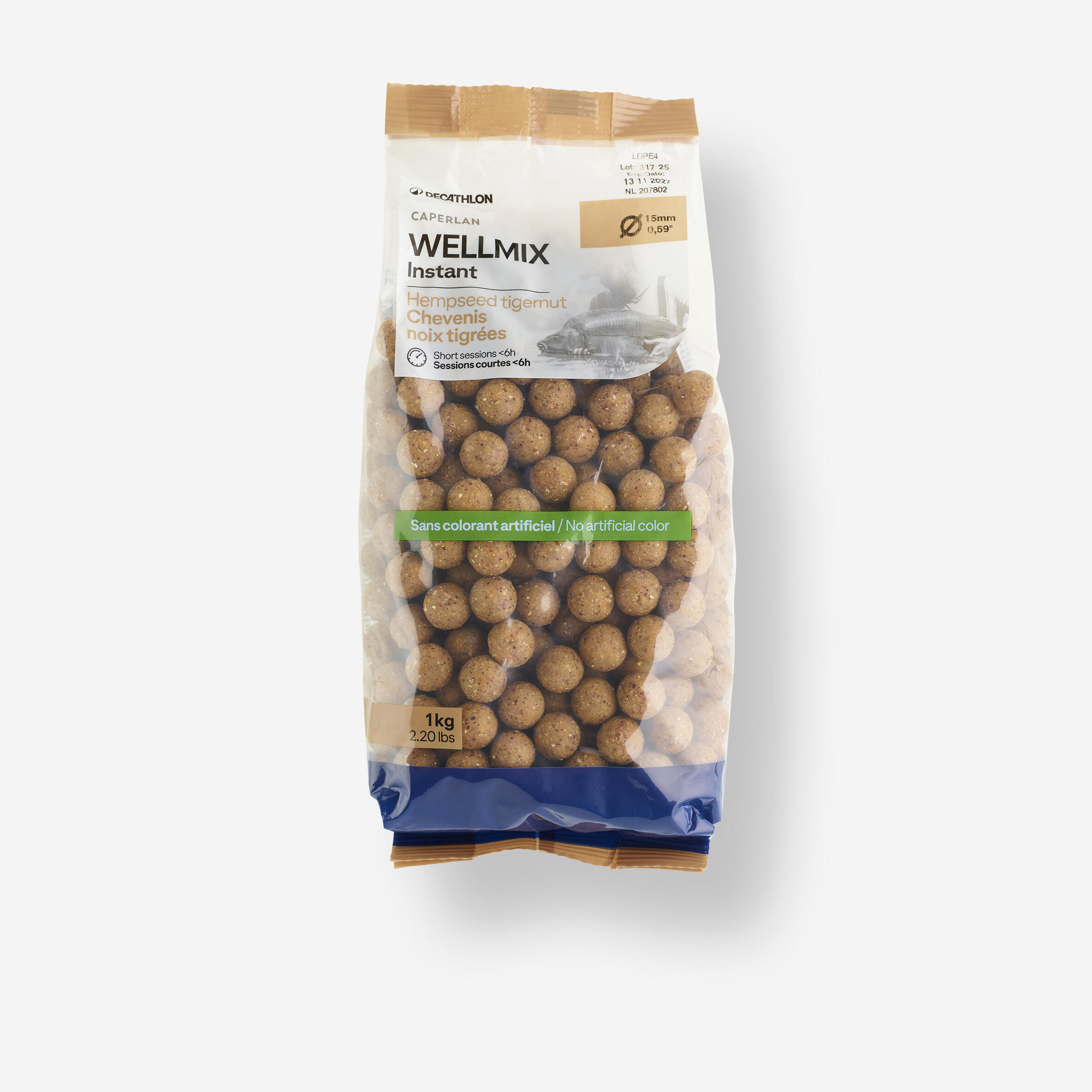 Boilies na kaprařinu Wellmix Instant 15 mm 1 kg Konopné semínko / tygří ořech 3/10