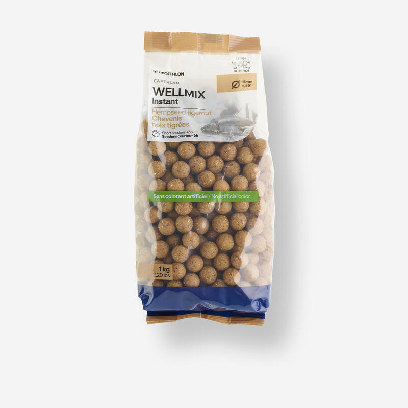 Boilies Pescuit la crap Wellmix Instant 15mm 1kg Cânepă-Alune tigrate