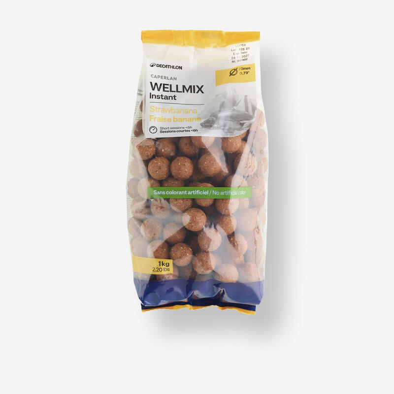Boilies na kaprařinu Wellmix Instant 20 mm 1 kg Strawbanana