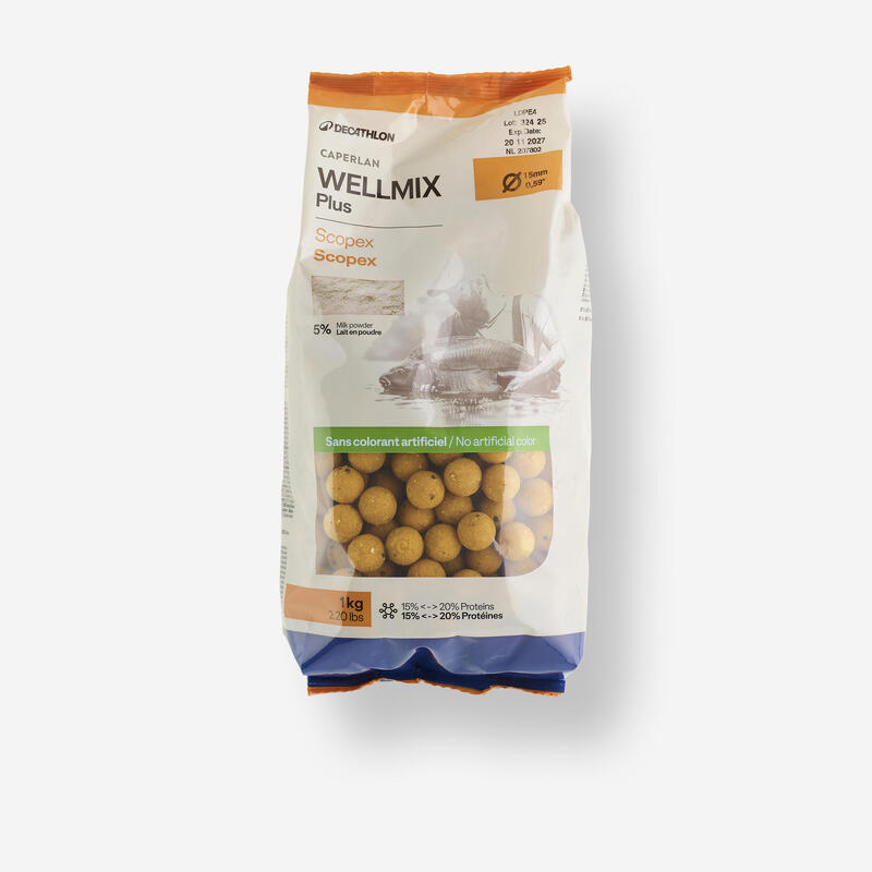 Boilies na kaprařinu Wellmix Plus 15 mm 1 kg Scopex