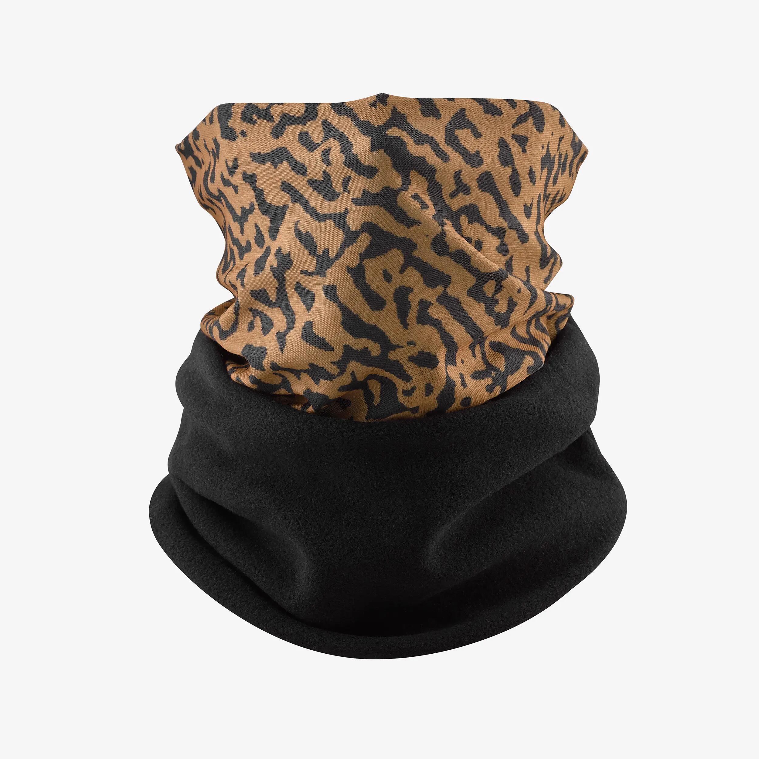 Lyžiarsky nákrčník Hug 500 leopardí vzor čierny 4/8