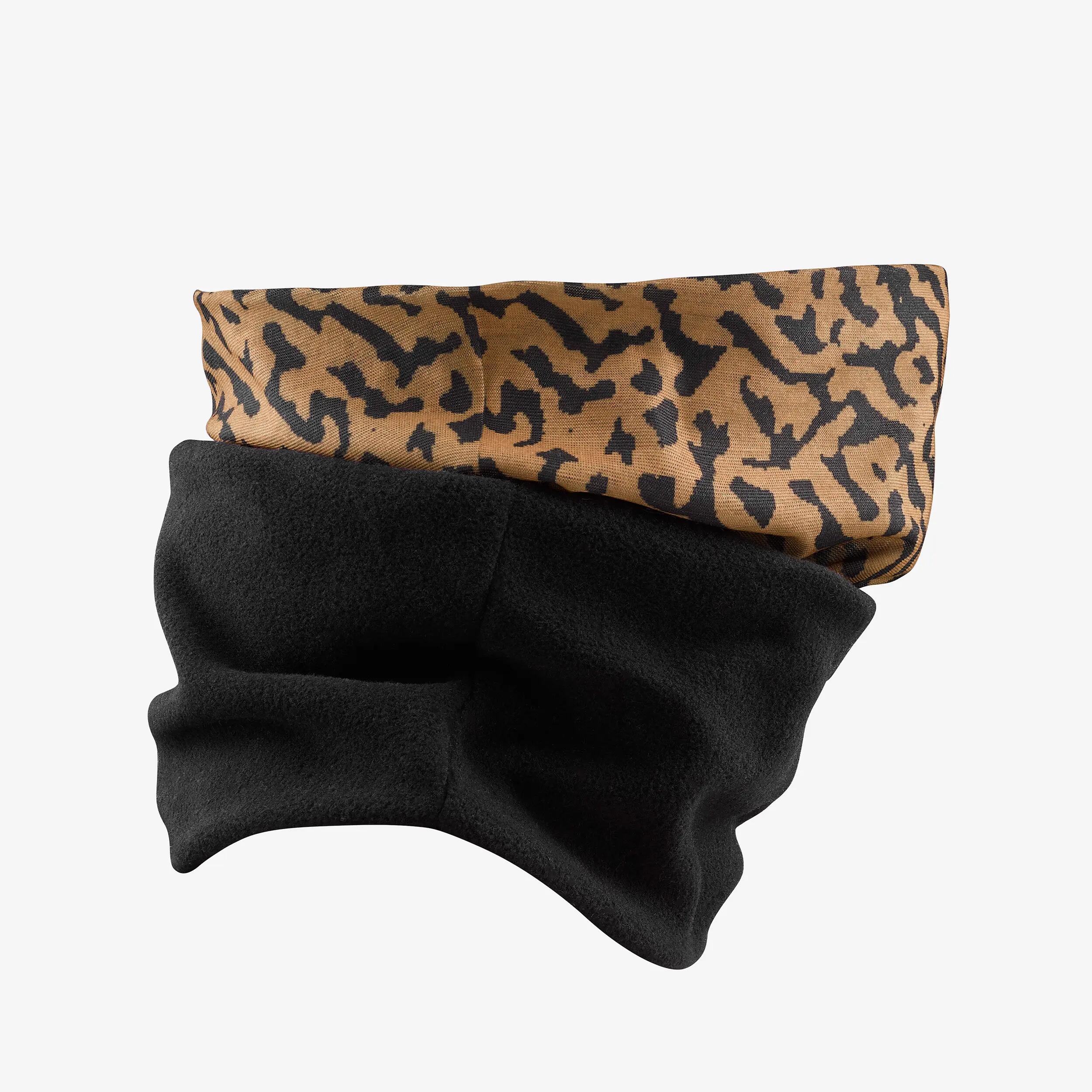 Lyžiarsky nákrčník Hug 500 leopardí vzor čierny 6/8
