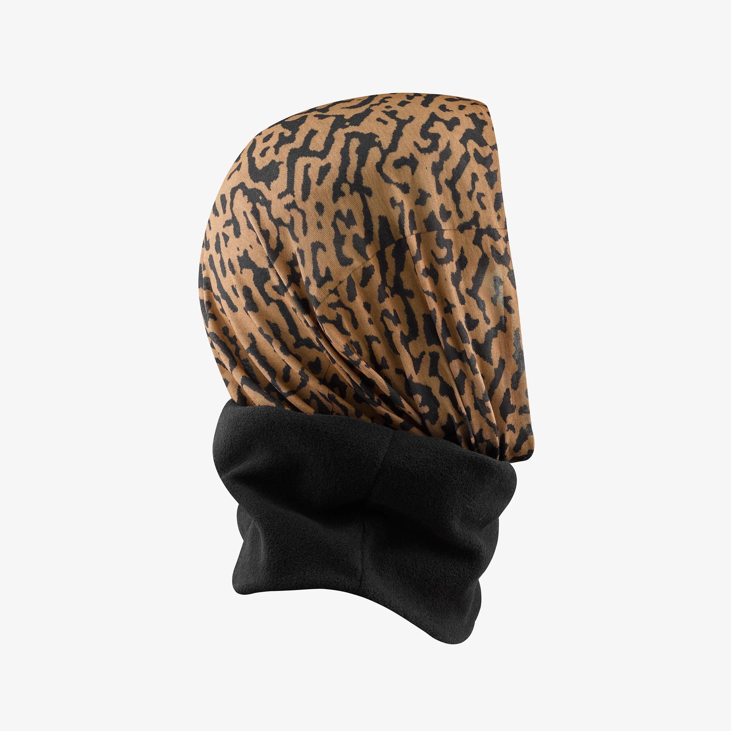 Lyžiarsky nákrčník Hug 500 leopardí vzor čierny 7/8