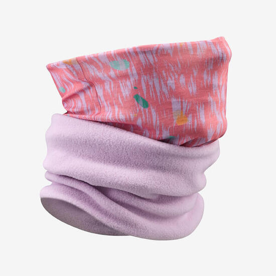 Cache cou bi-matière enfant, HUG 500 rose et lila