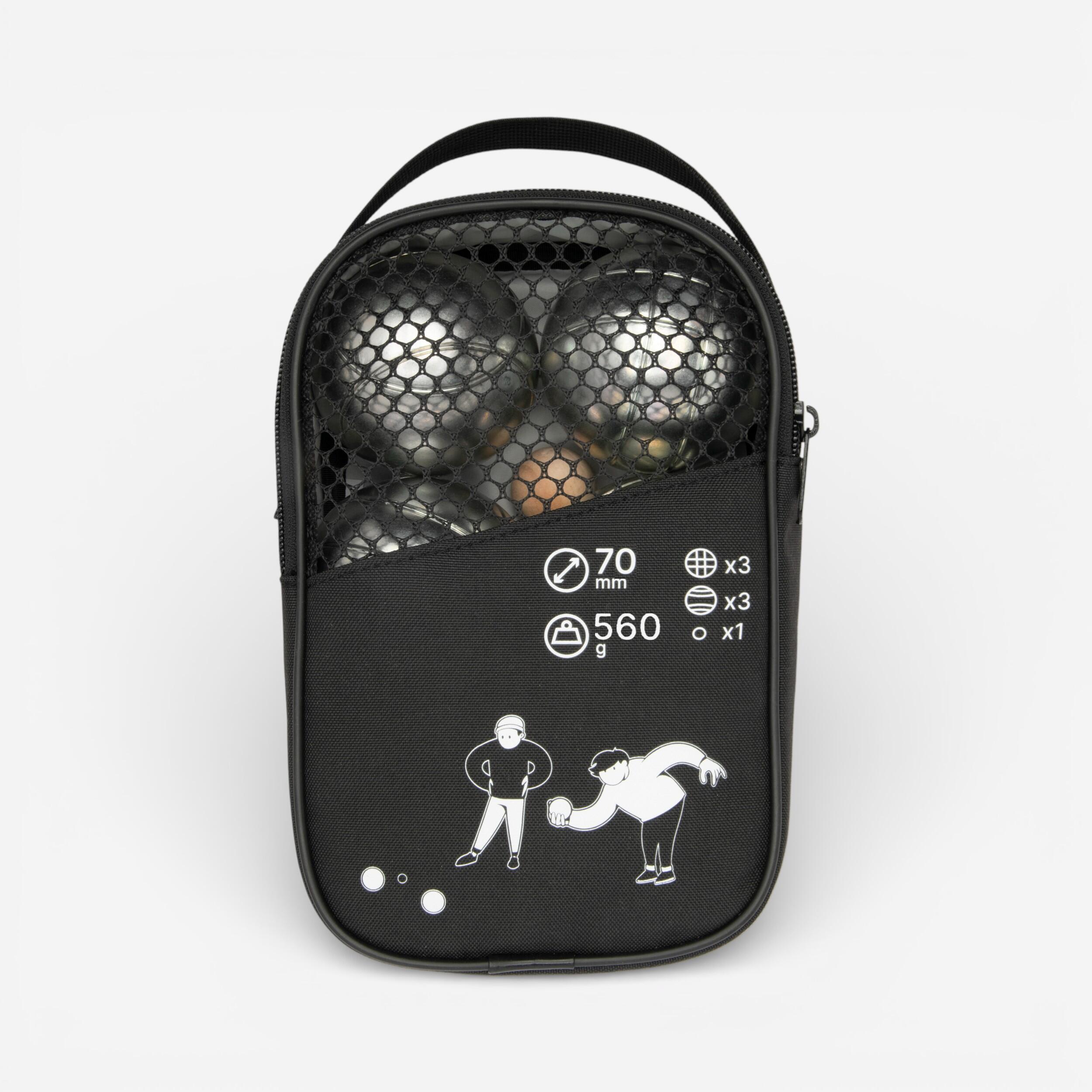 Ensemble de 6 boules de pétanque de loisir, 100 3/6