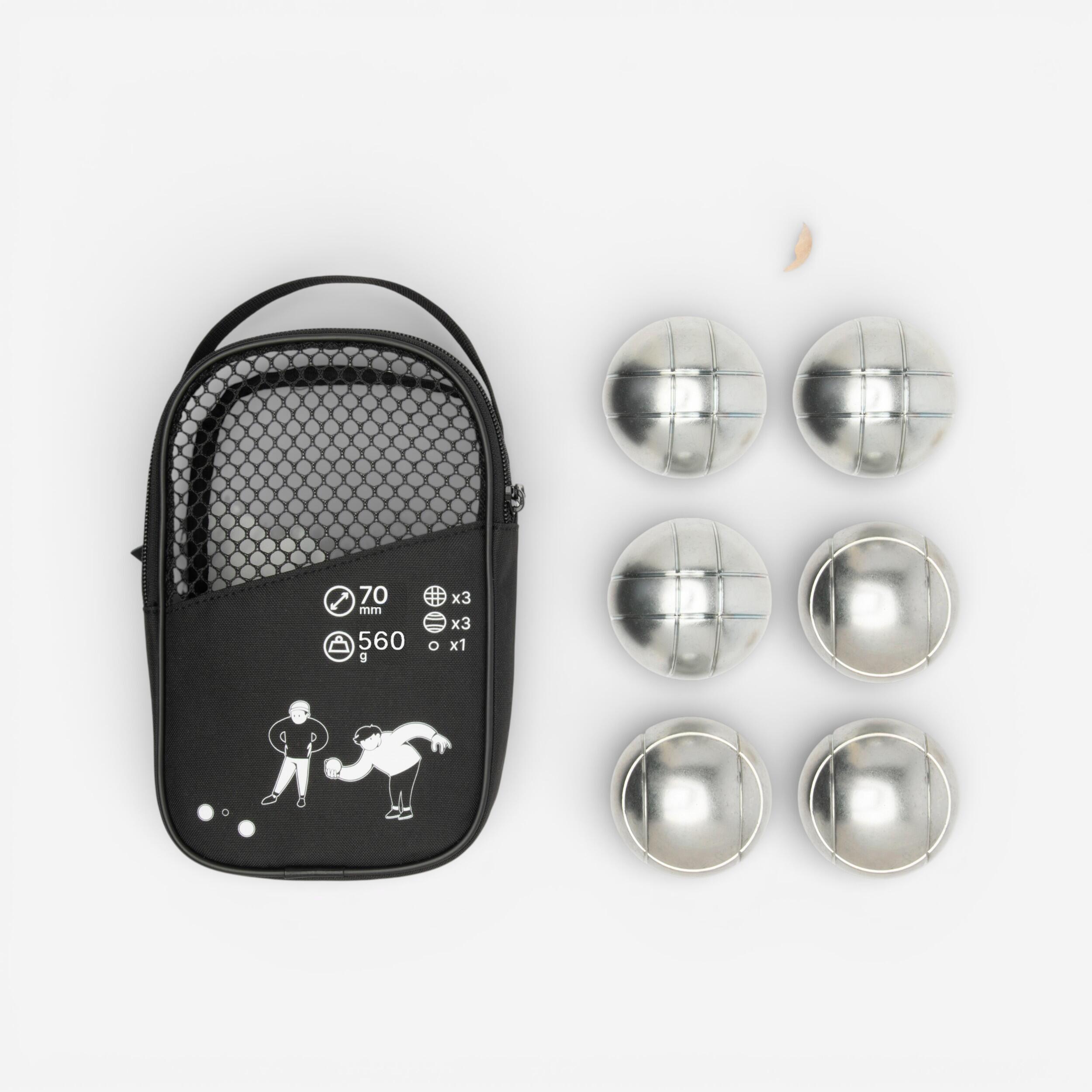 Set of 6 Recreational Petanque Boules, 100 - GEOLOGIC