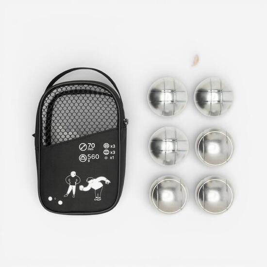 Set mit 6 Petanque-Kugeln für Freizeitspiele 100