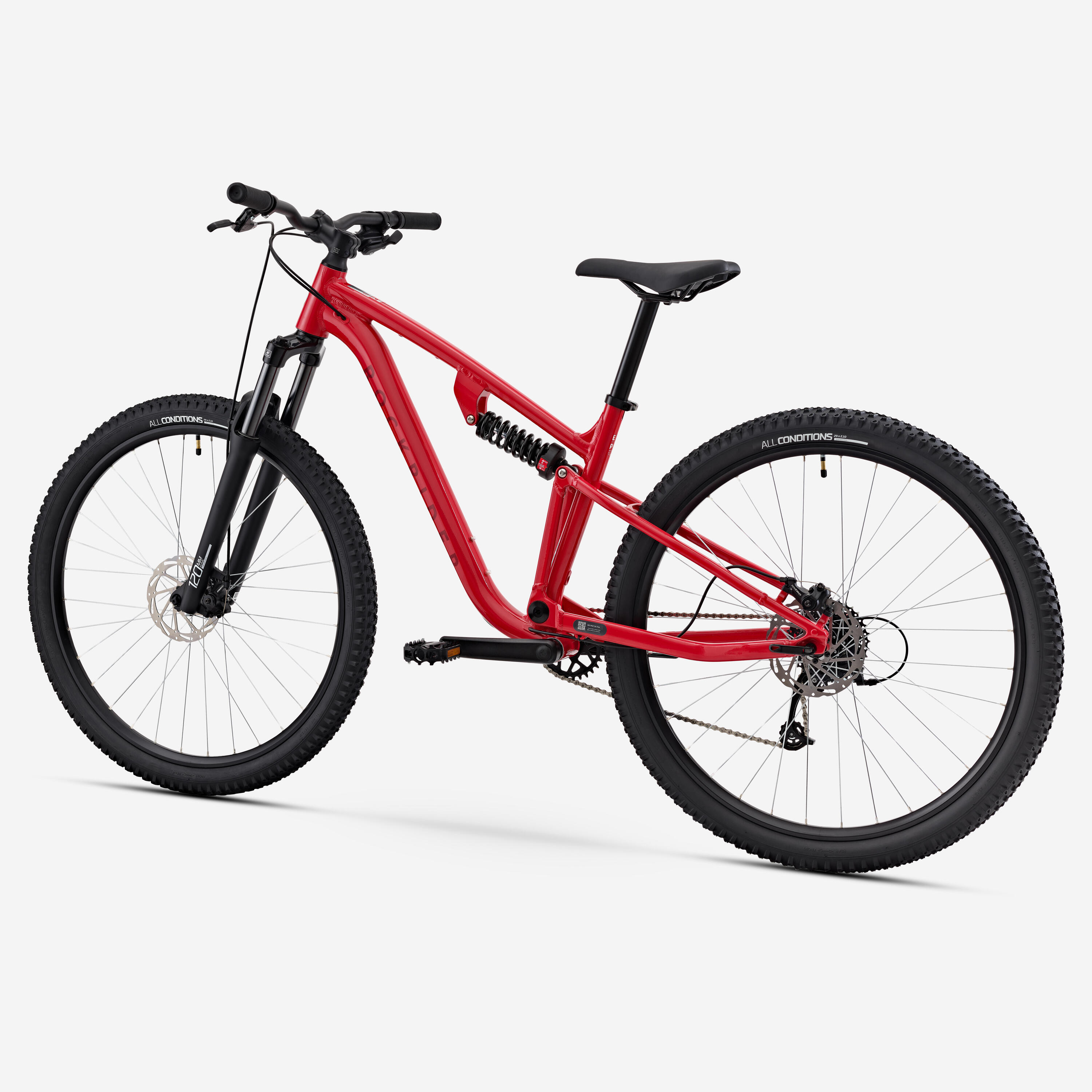 Vélo VTT randonnée tout suspendu 29" cadre aluminium, EXPL 100 S rouge 3/7