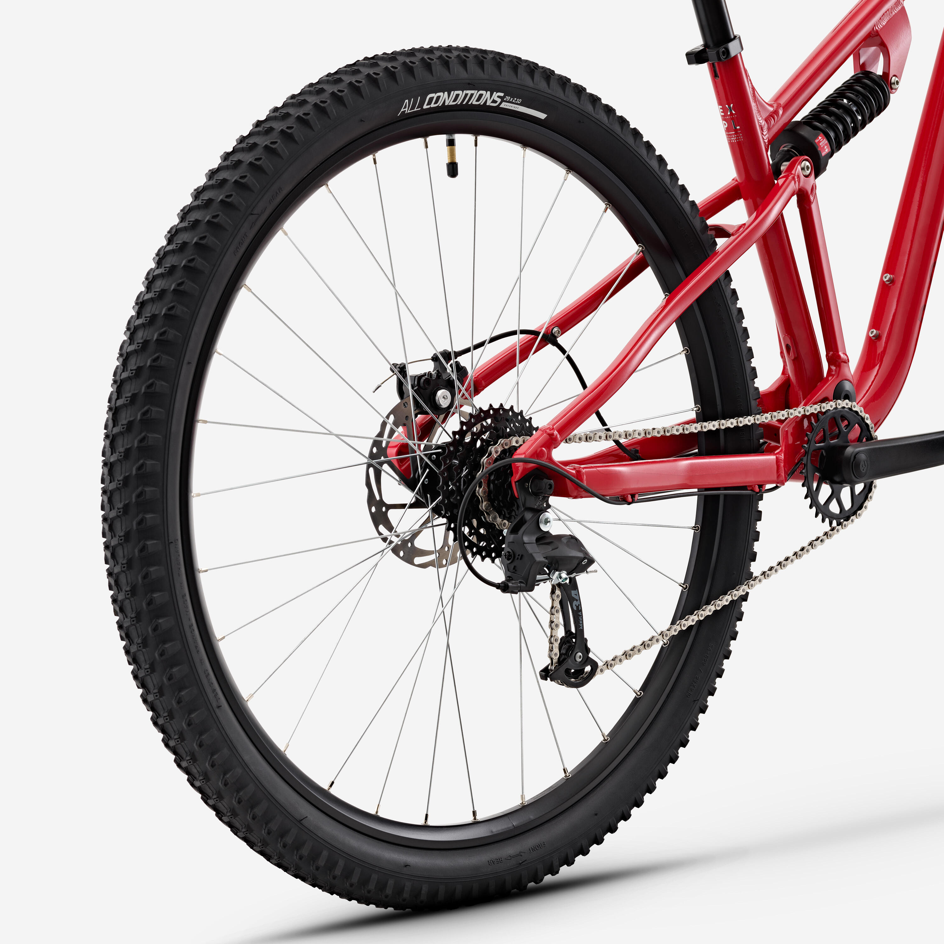 Vélo VTT randonnée tout suspendu 29" cadre aluminium, EXPL 100 S rouge 5/7